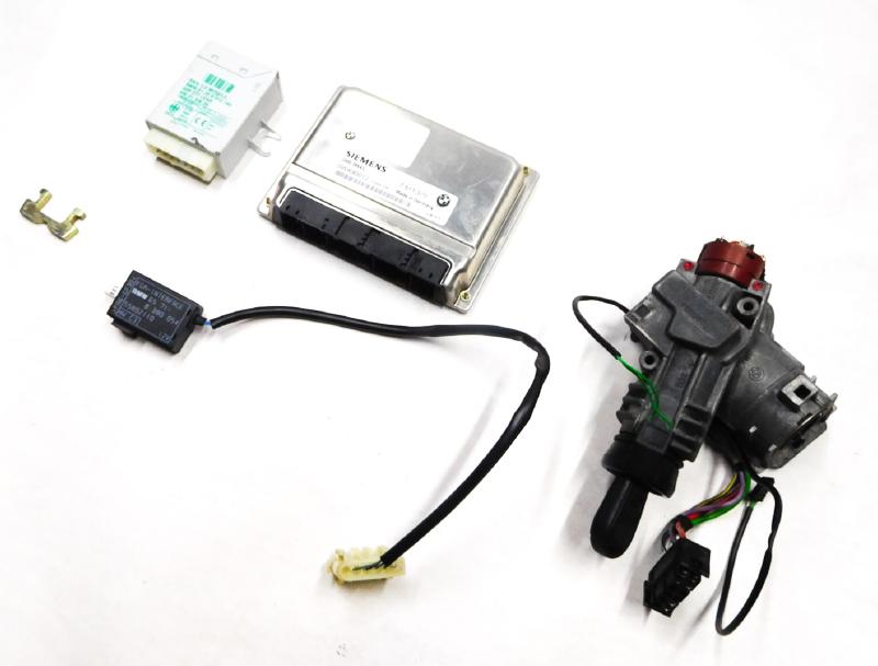 01 BMW Z3 E36 2.5L M54 ECM EWS ENGINE CONTROL MODULE IMMOBILIZER KEY LOCK SET — exact item pictured