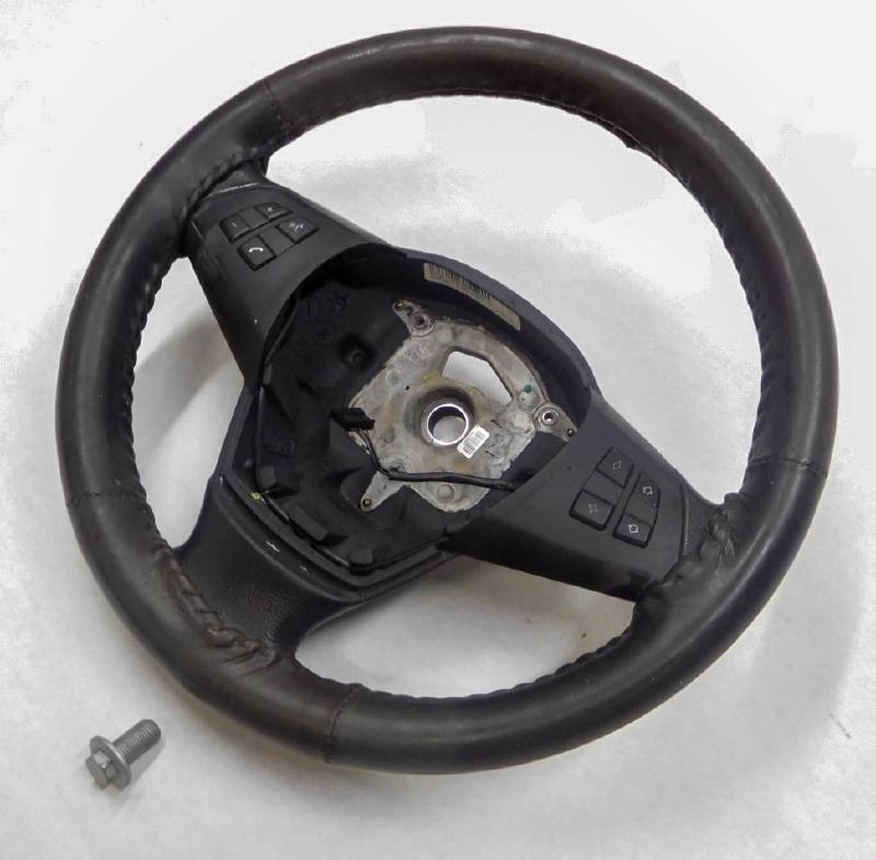 07-13 BMW X5 X5M STANDARD STEERING WHEEL w/ SWITCHES AFTERMARKET LEATHER WRAP — exact item pictured