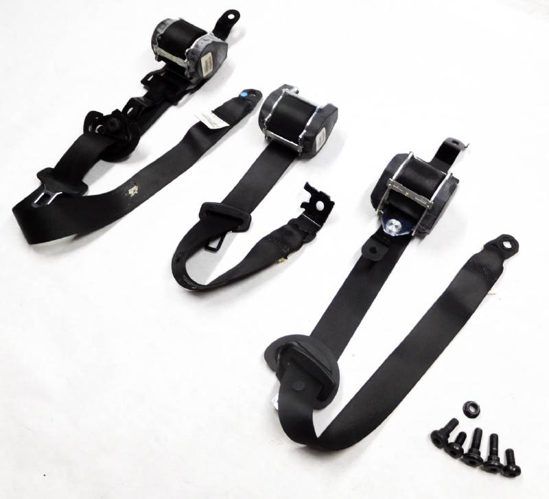 2008 BMW X5 (E70) REAR 2nd SECOND ROW SEATBELT BUCKLE RETRACTOR SET / 3 (BLACK) — exact item pictured