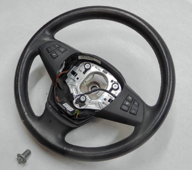 2007-2010 BMW X5 (E70) 3-SPOKE HEATED STEERING w/ RADIO PHONE SWITCH (BLACK) — exact item pictured
