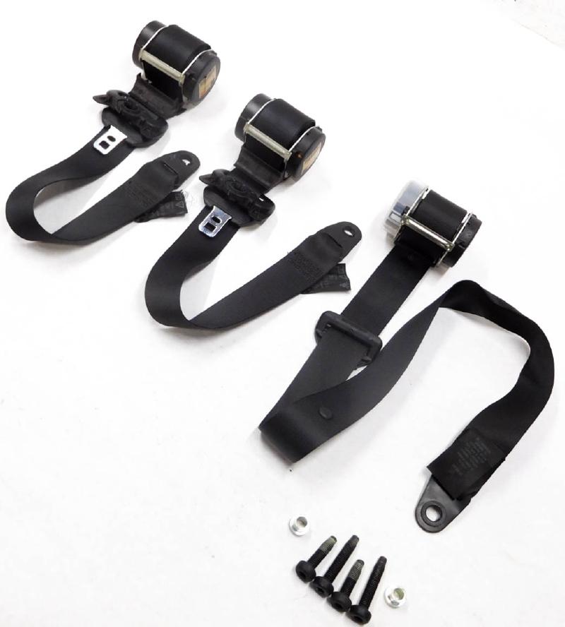 2005 LAND ROVER LR3 REAR 2nd ROW SECOND ROW SEATBELT RETRACTOR SET/3 (BLACK) — exact item pictured