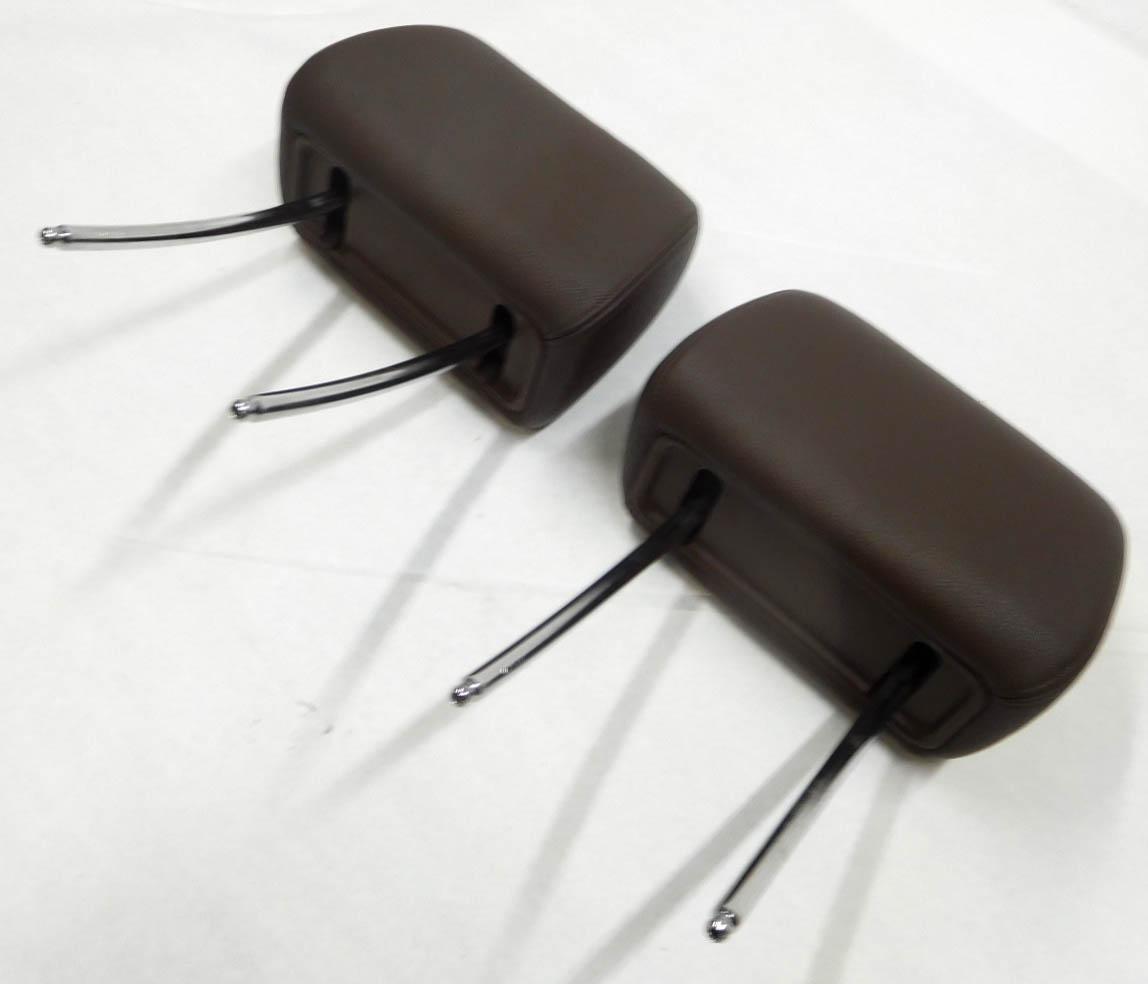2007 BMW X5 (E70) FRONT DRIVER PASSENGER HEADREST SET-2 (TOBACCO BROWN LEATHER) — exact item pictured