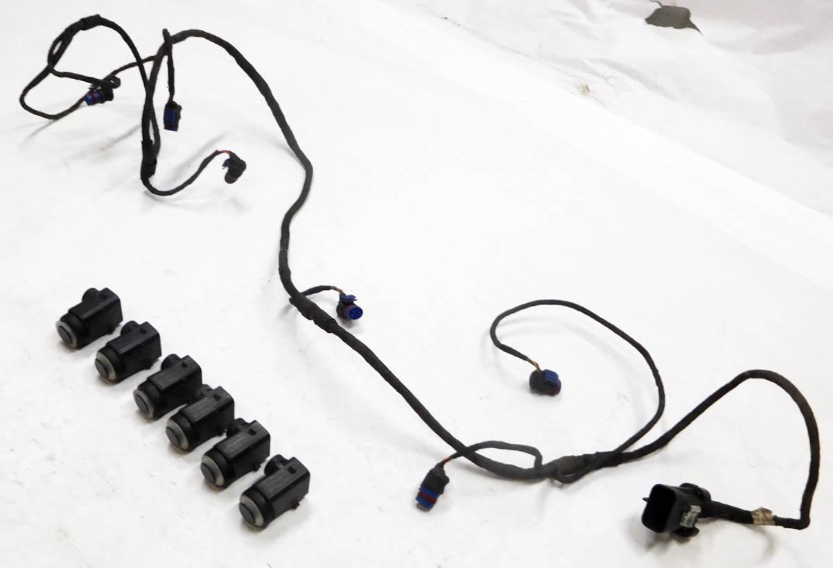 2009 MB GL320 (X164) FRONT PDC PARK ASSIST DISTANCE SENSOR SET-6 w/HARNESS BLACK — exact item pictured