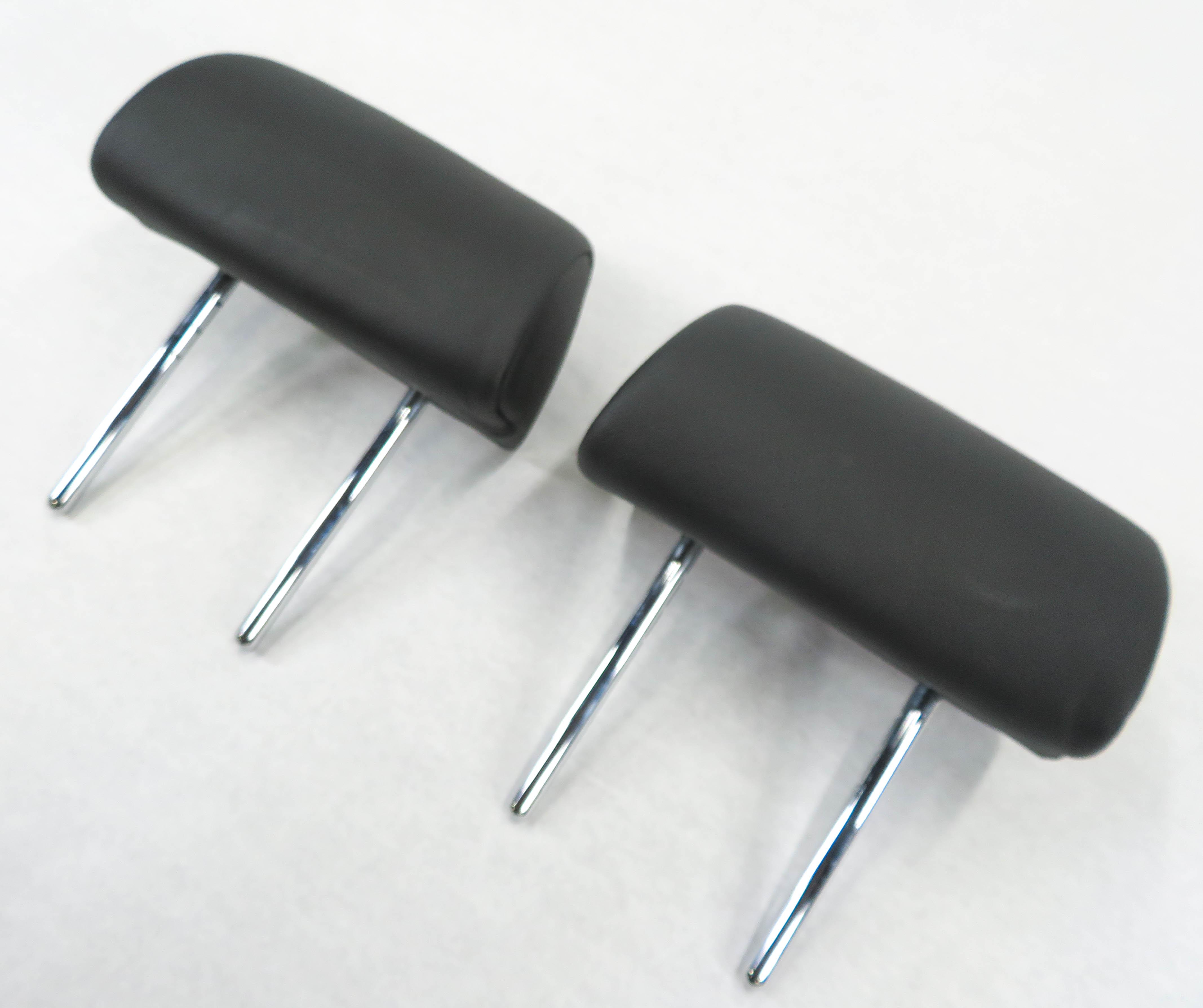 2007 BMW X5 (E70) REAR 2nd SECOND ROW HEADREST SET-2 (BLACK LEATHER LUSW) — exact item pictured