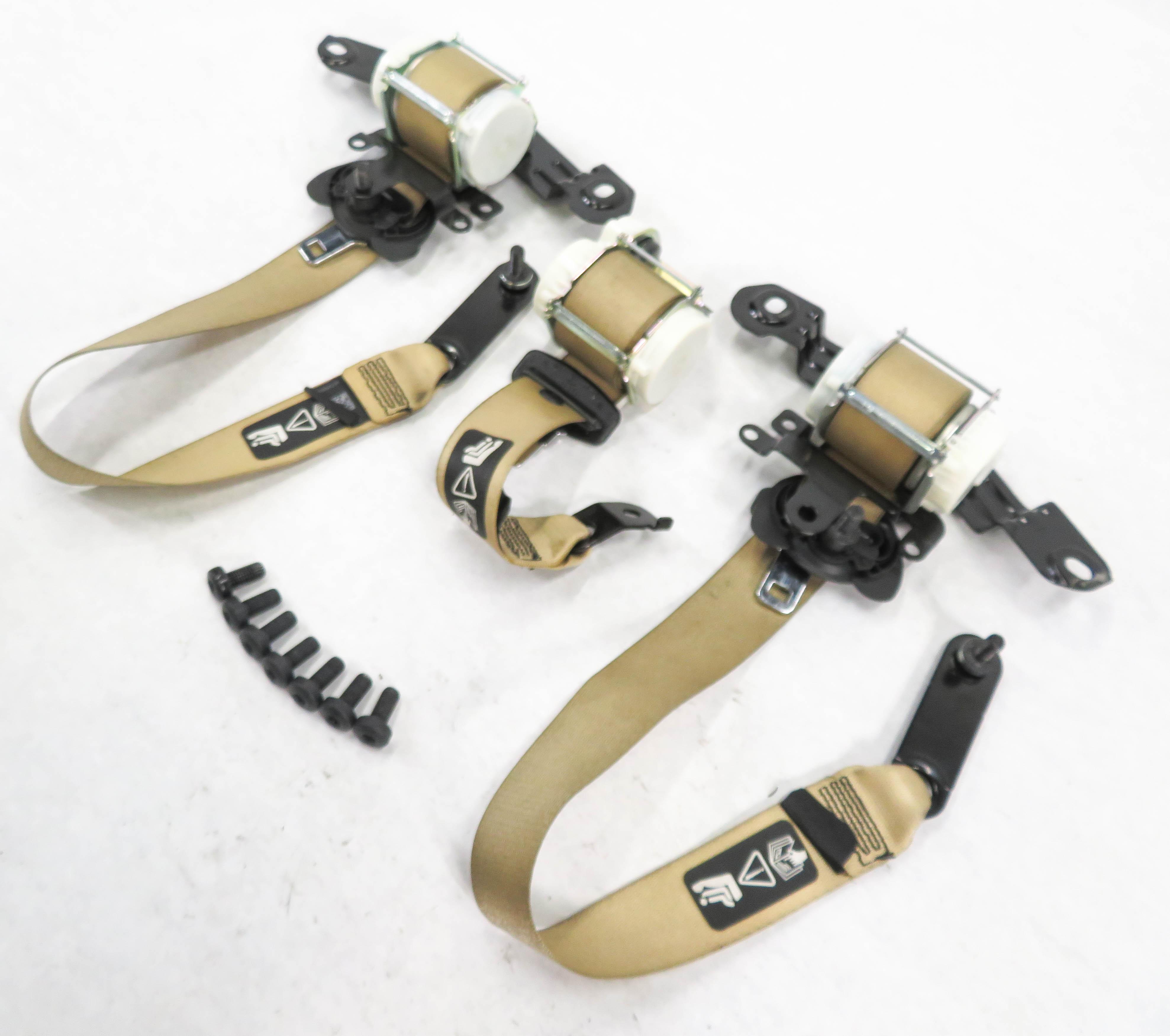 2011 BMW 550iGT (F07) REAR SEAT SEATBELT BUCKLE RETRACTOR SET-3 (BEIGE) — exact item pictured