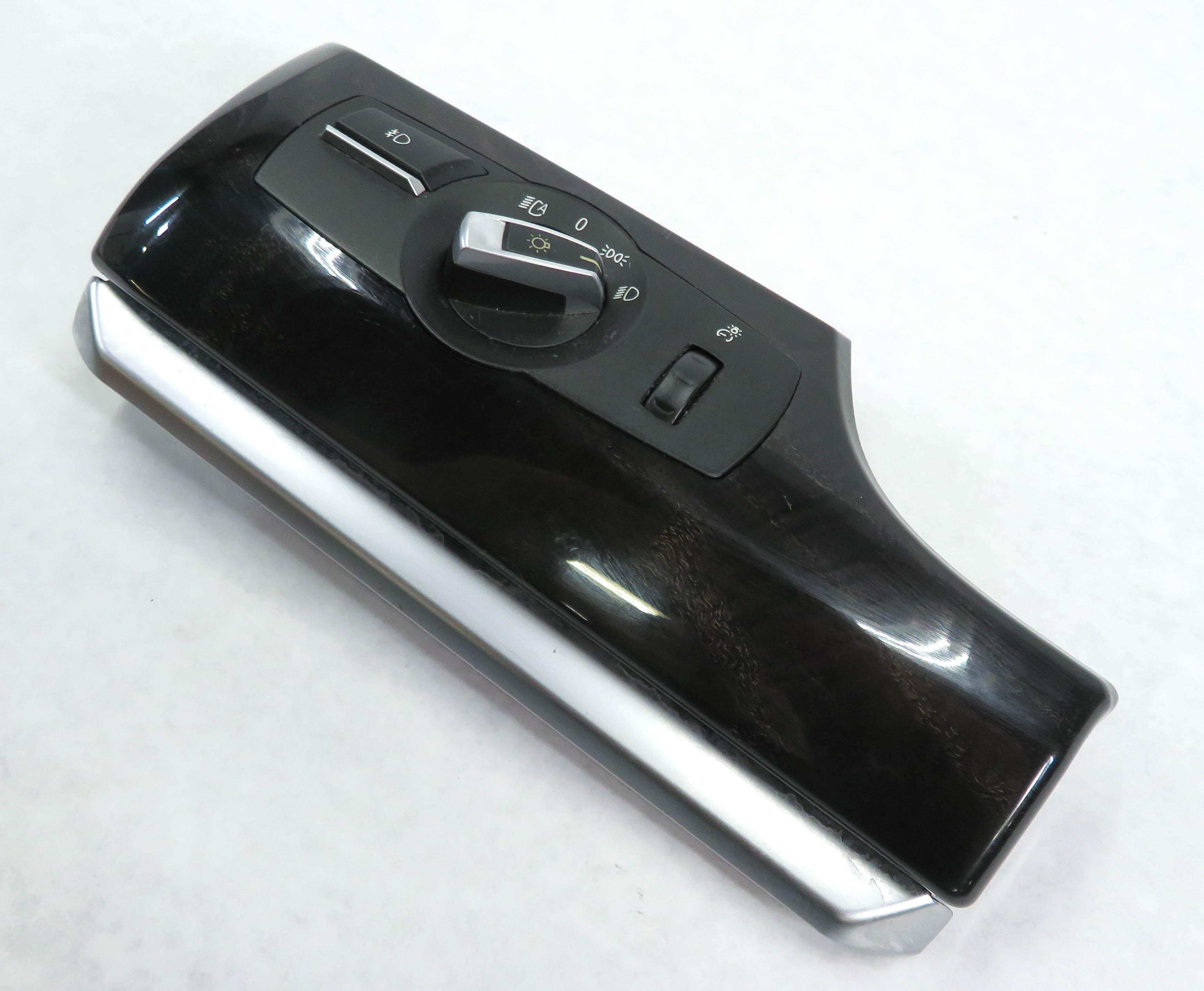 2011 BMW 550iGT (F07) HEADLIGHT FOG LIGHT LAMP CONTROL SWITCH (DARK ASH WOOD) — exact item pictured