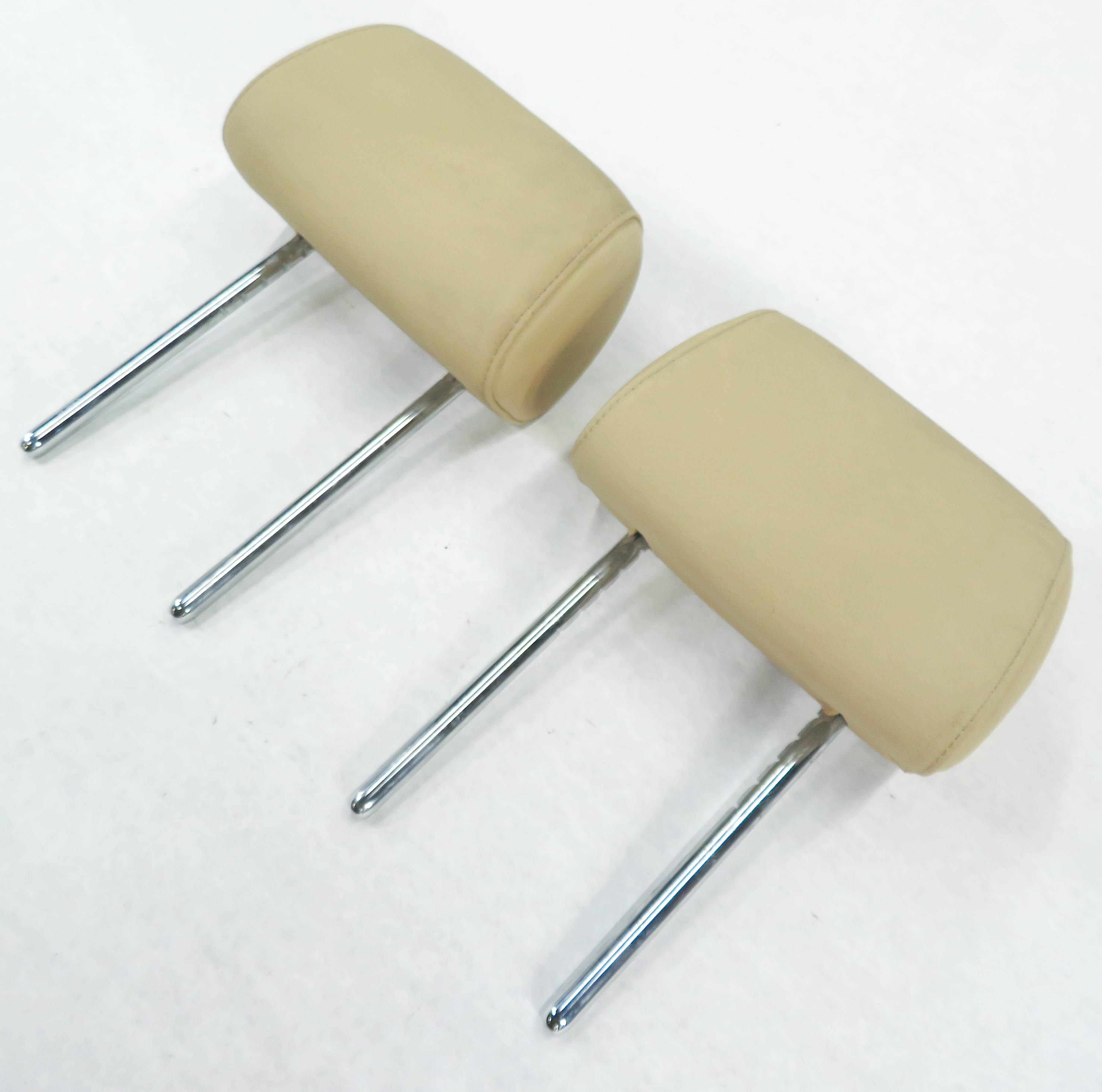 2011 BMW 550iGT (F07) LEFT & RIGHT SIDE REAR SEAT (BEIGE LEATHER) HEADREST SET-2 — exact item pictured