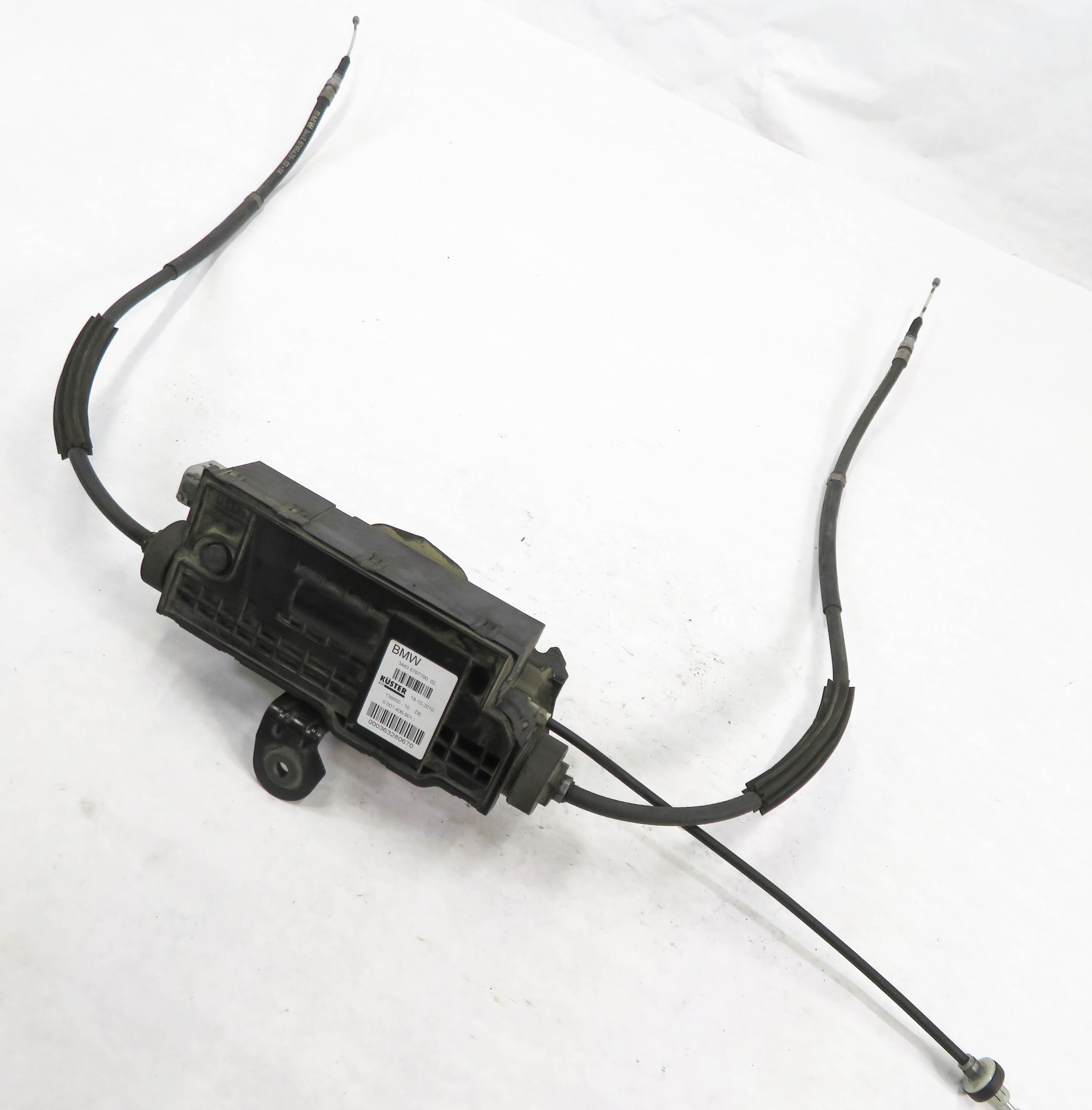 2011 BMW 550iGT (F07) EMERGENCY PARKING BRAKE ACTUATOR MOTOR w/ CABLES — exact item pictured
