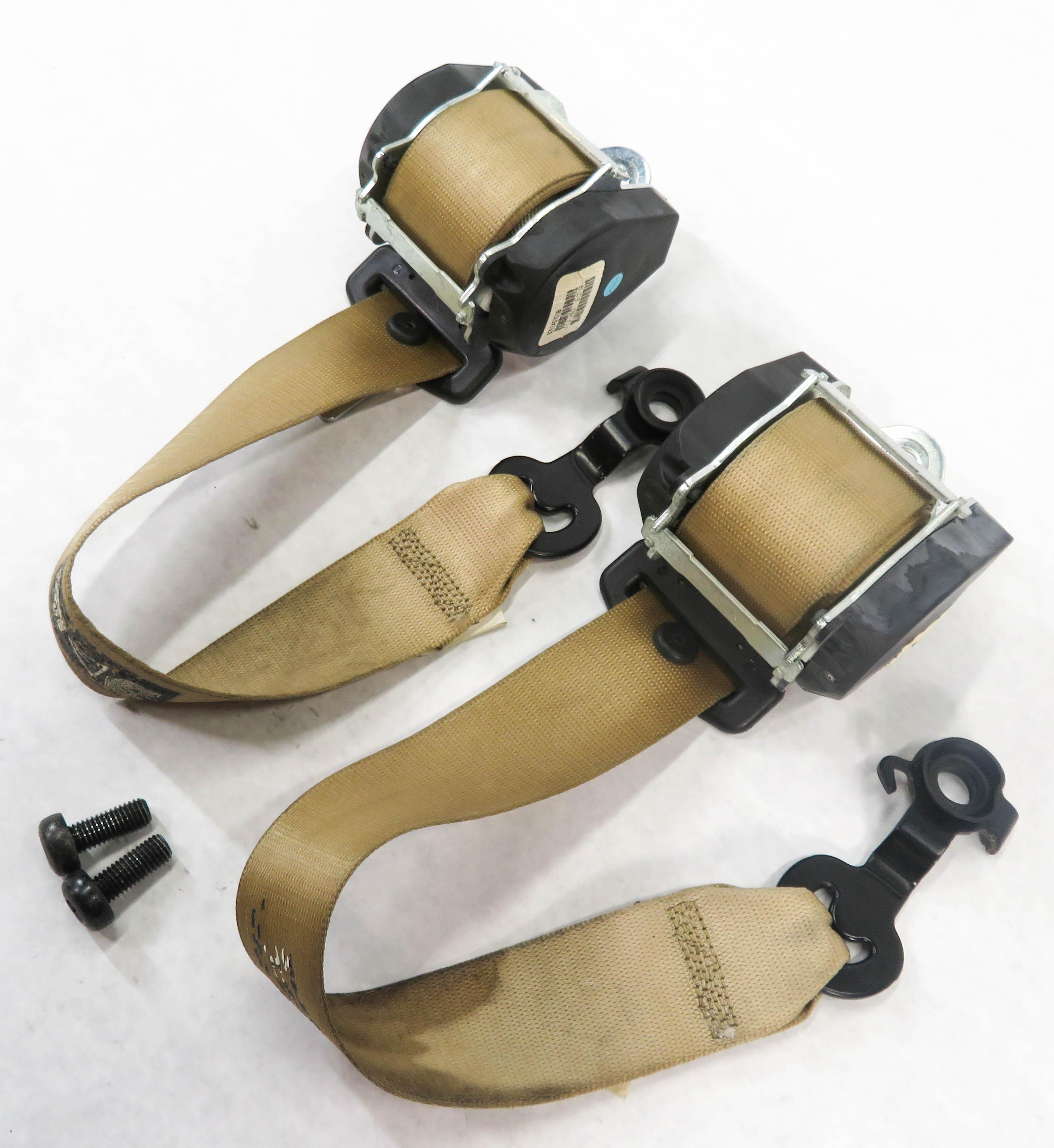 2008 BMW X5 (E70) LEFT & RIGHT 3rd THIRD ROW SEATBELT RETRACTOR SET-2 (BEIGE) — exact item pictured