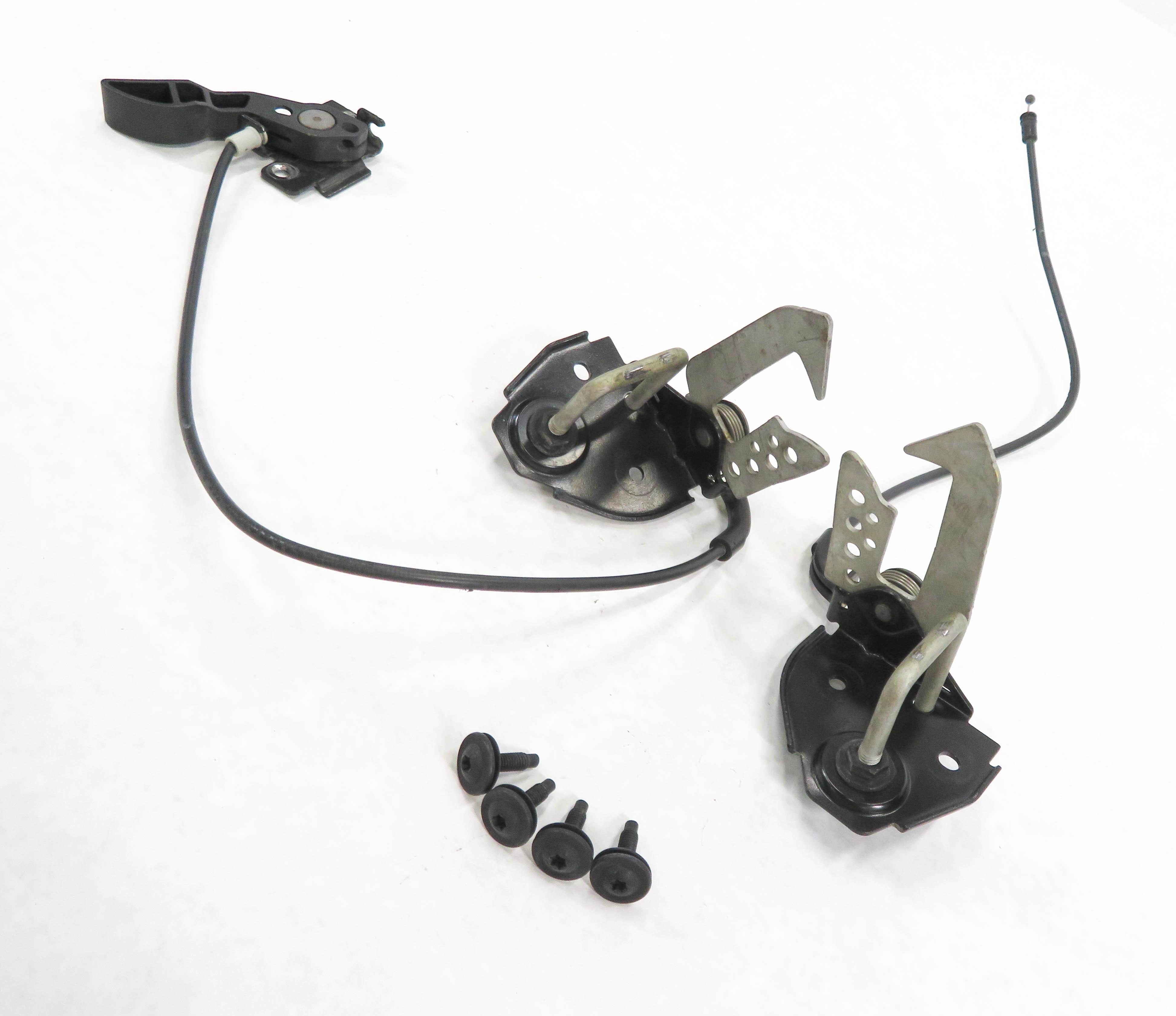 2011 BMW 535iGT (F07) FRONT LEFT & RIGHT HOOD LID LOCK LATCH HOOK SET-2 w/HANDLE — exact item pictured