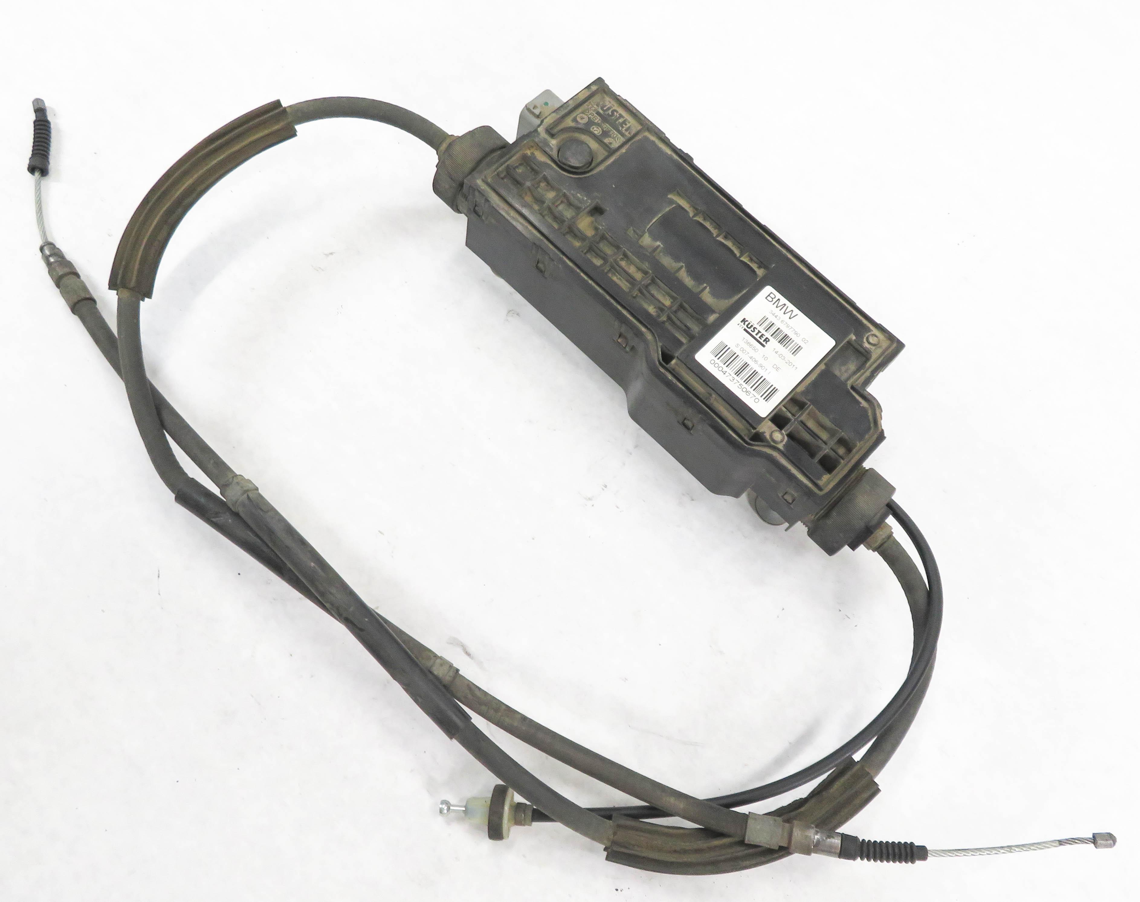 2011 BMW 535iGT (F07) EMERGENCY ELECTRIC PARKING BRAKE ACTUATOR MOTOR w/ CABLES — exact item pictured