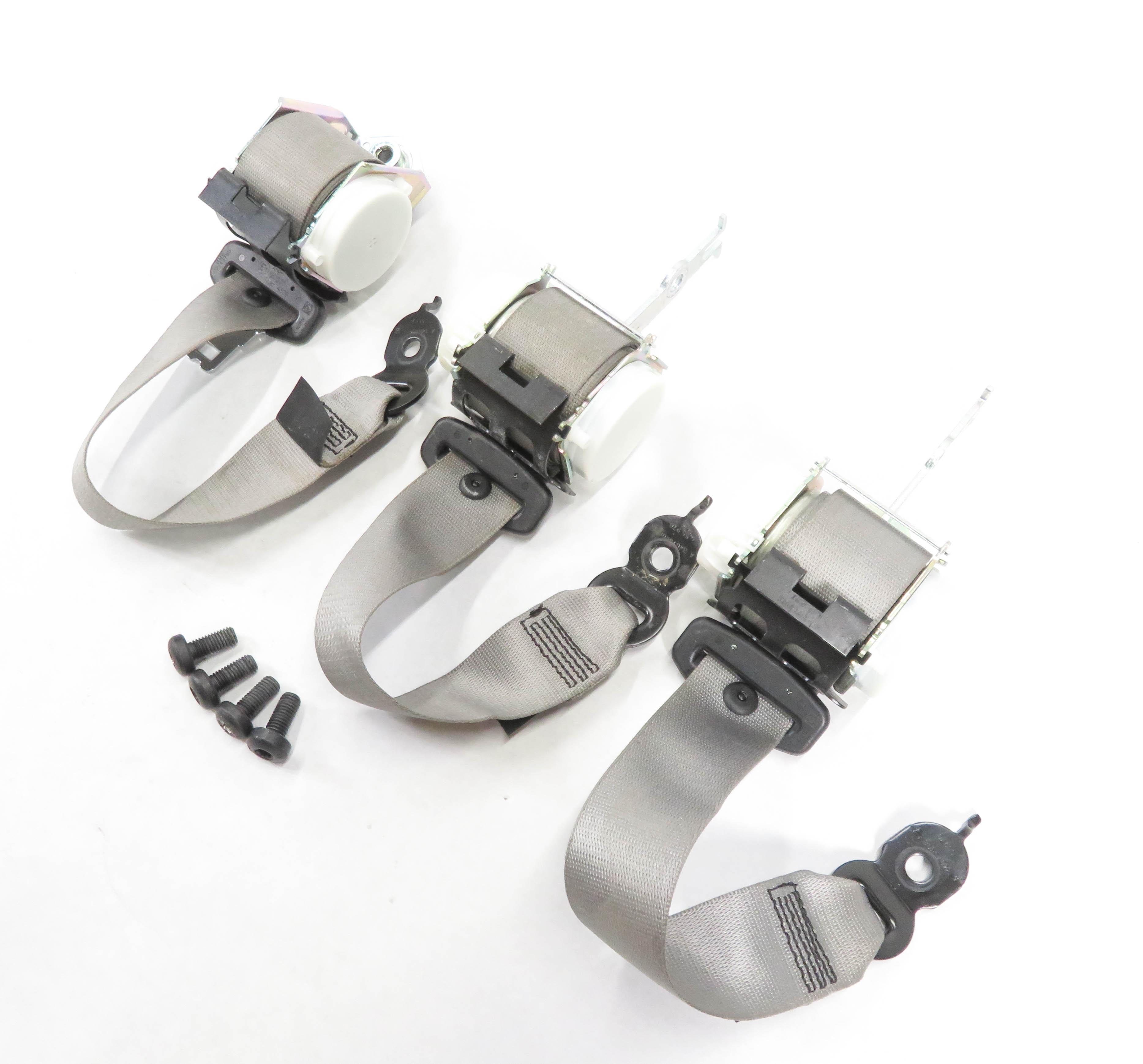 2012 BMW 528i (F10) REAR - LEFT / CENTER / RIGHT SEATBELT RETRACTOR SET-3 (GRAY) — exact item pictured