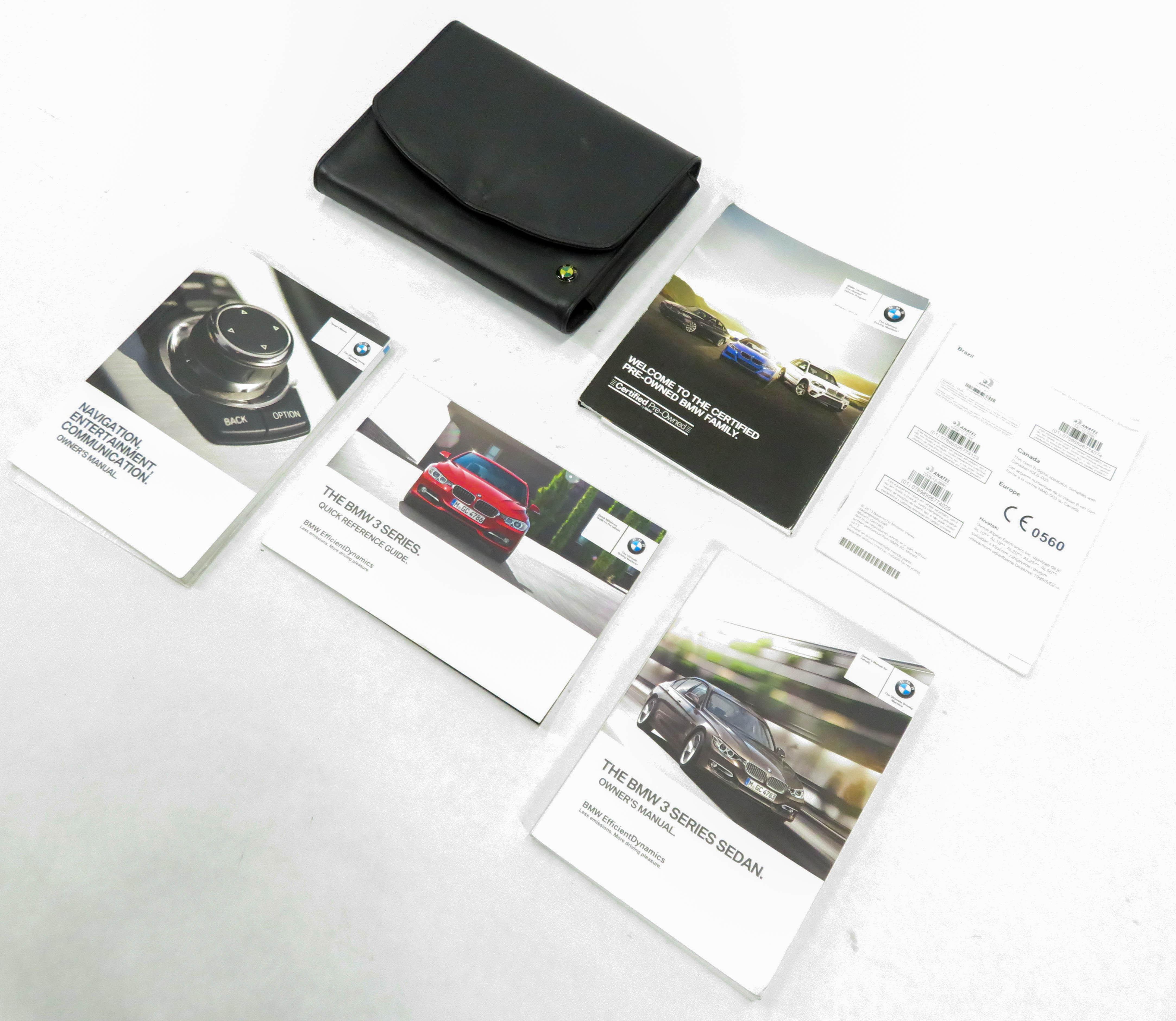 2014 BMW 328i (F30) DIESEL OWNERS MANUAL SERVICE GUIDE BOOK BOOKLET SET w/ CASE — exact item pictured