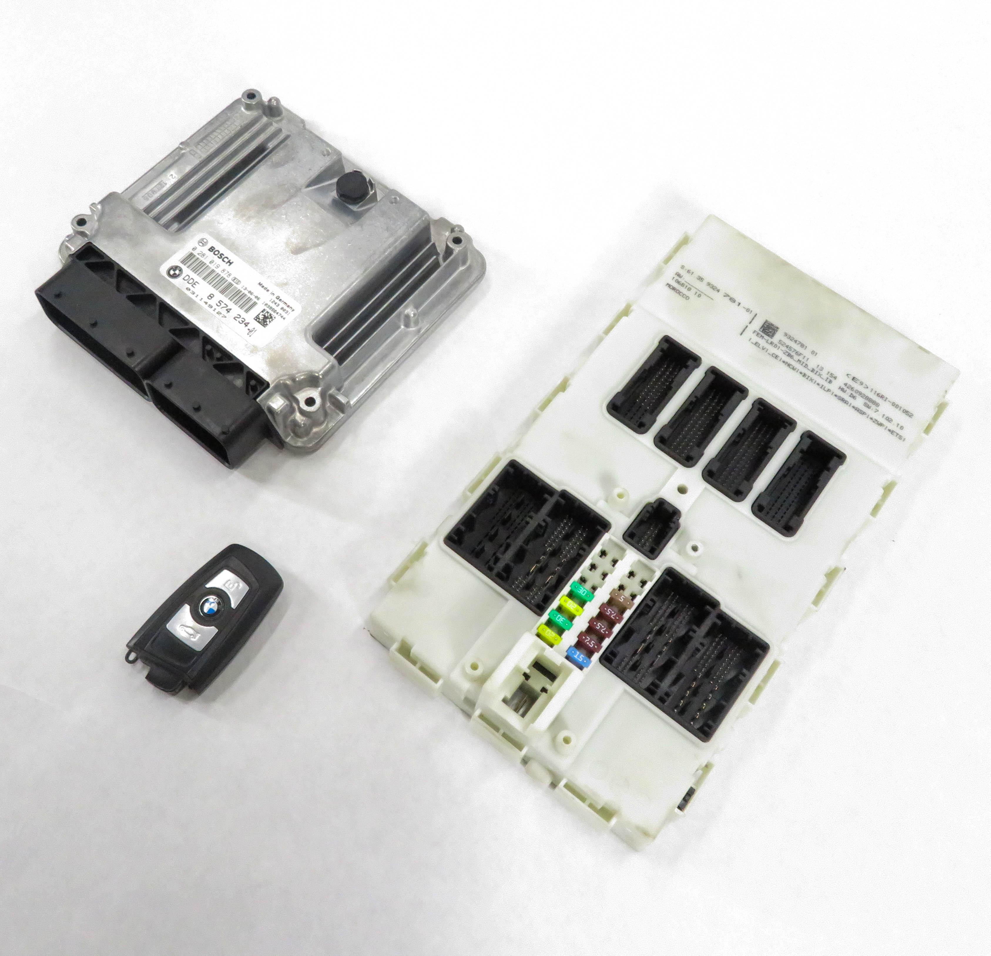 14-17 BMW 328i X3 (F25 F30) 2.0L N47T DIESEL ECM DME IMMOBILIZER MODULE KEY SET — exact item pictured