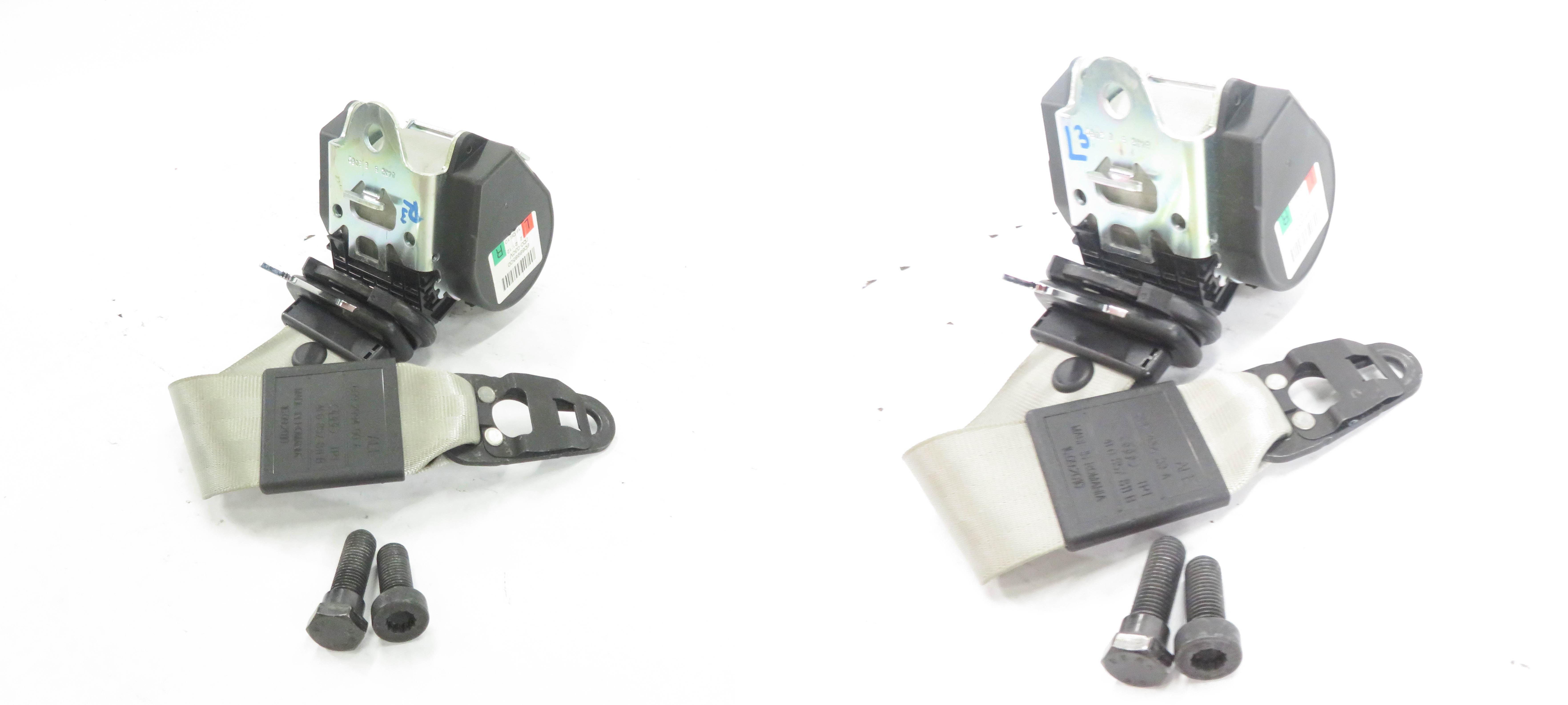 2011 AUDI Q7 (4L) REAR 3rd THIRD ROW SEATBELT BUCKLE RETRACTOR SET-2 (GRAY) — exact item pictured