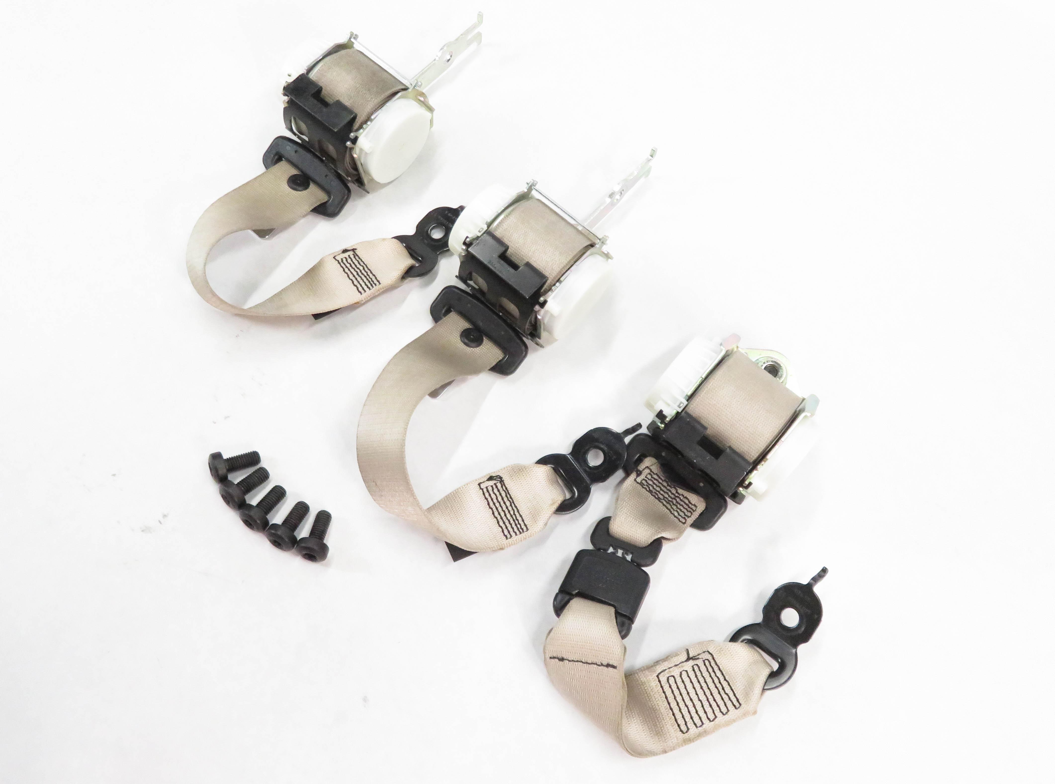2012 BMW 528i (F10) REAR (LEFT / CENTER / RIGHT) SEATBELT RETRACTOR SET (BLACK) — exact item pictured
