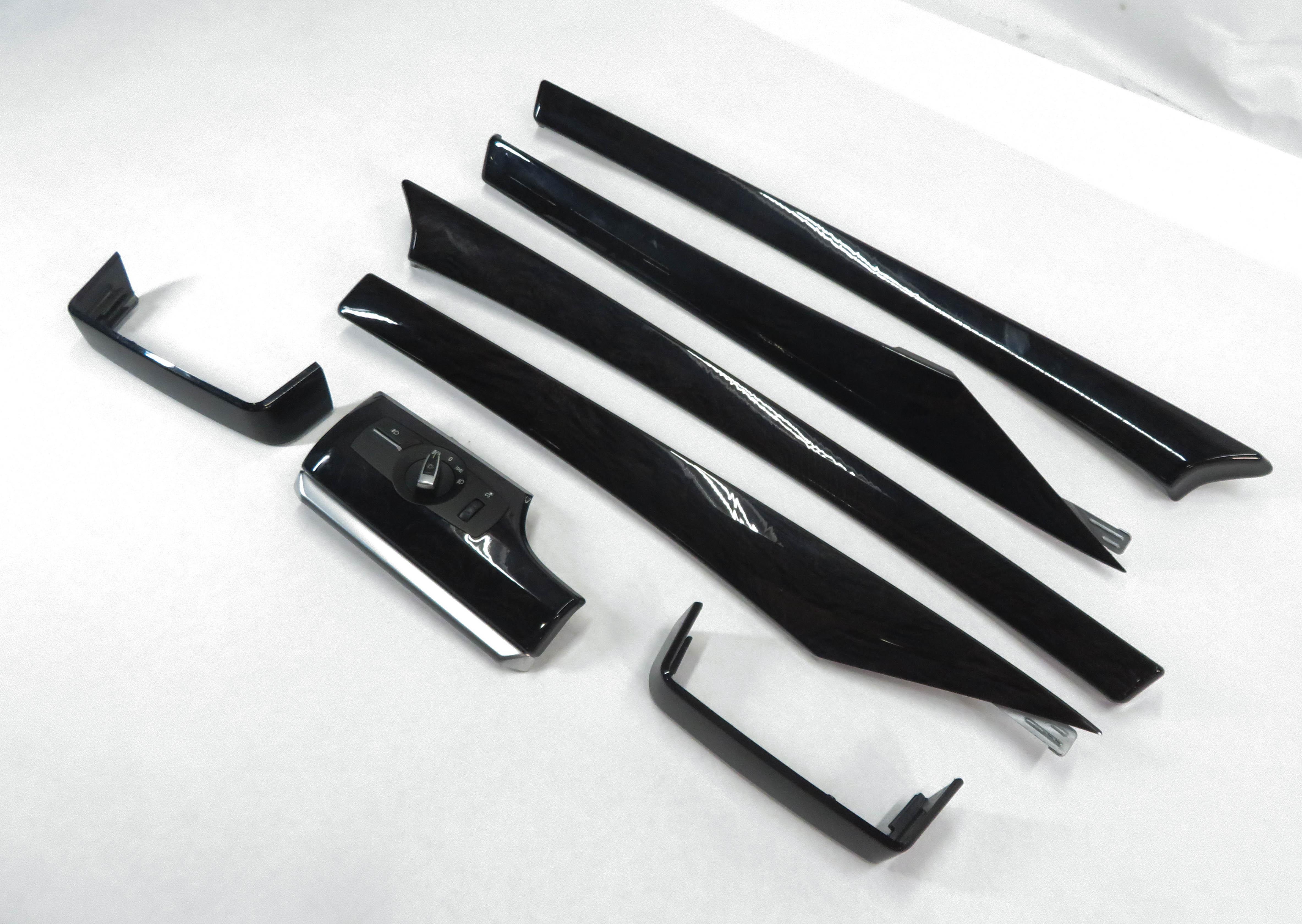 2011 BMW 550iGT (F07) DASH DOOR CONSOLE (WOOD ASH ANTHRACITE BLACK) TRIM SET-7 — exact item pictured