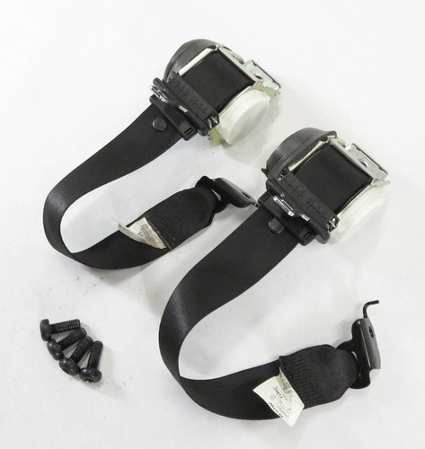 2011 BMW X3 (F25) REAR - LEFT & RIGHT SEATBELT BUCKLE RETRACTOR SET-2 (BLACK) — exact item pictured