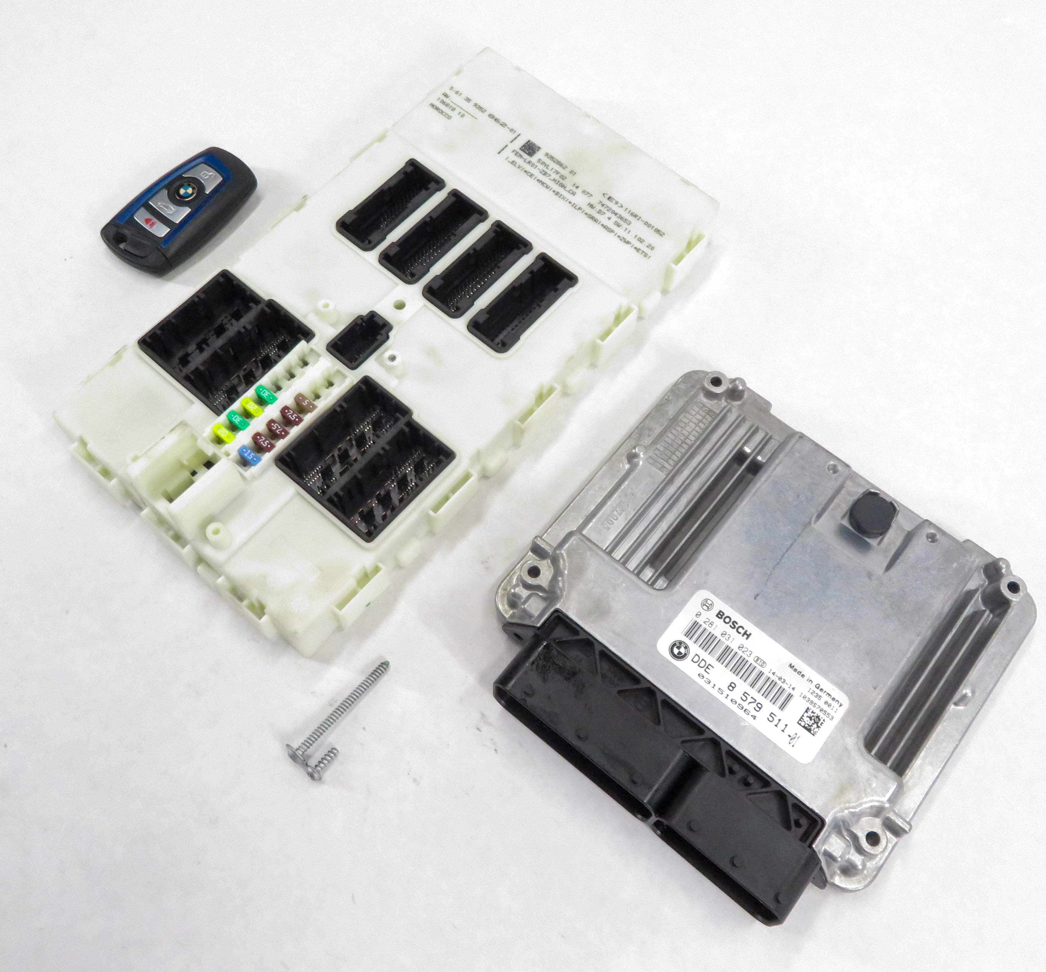 2014 BMW 328i (F30) 2.0L DIESEL ENGINE ECM DME BCM IMMOBILIZER MODULE KEY SET-3 — exact item pictured