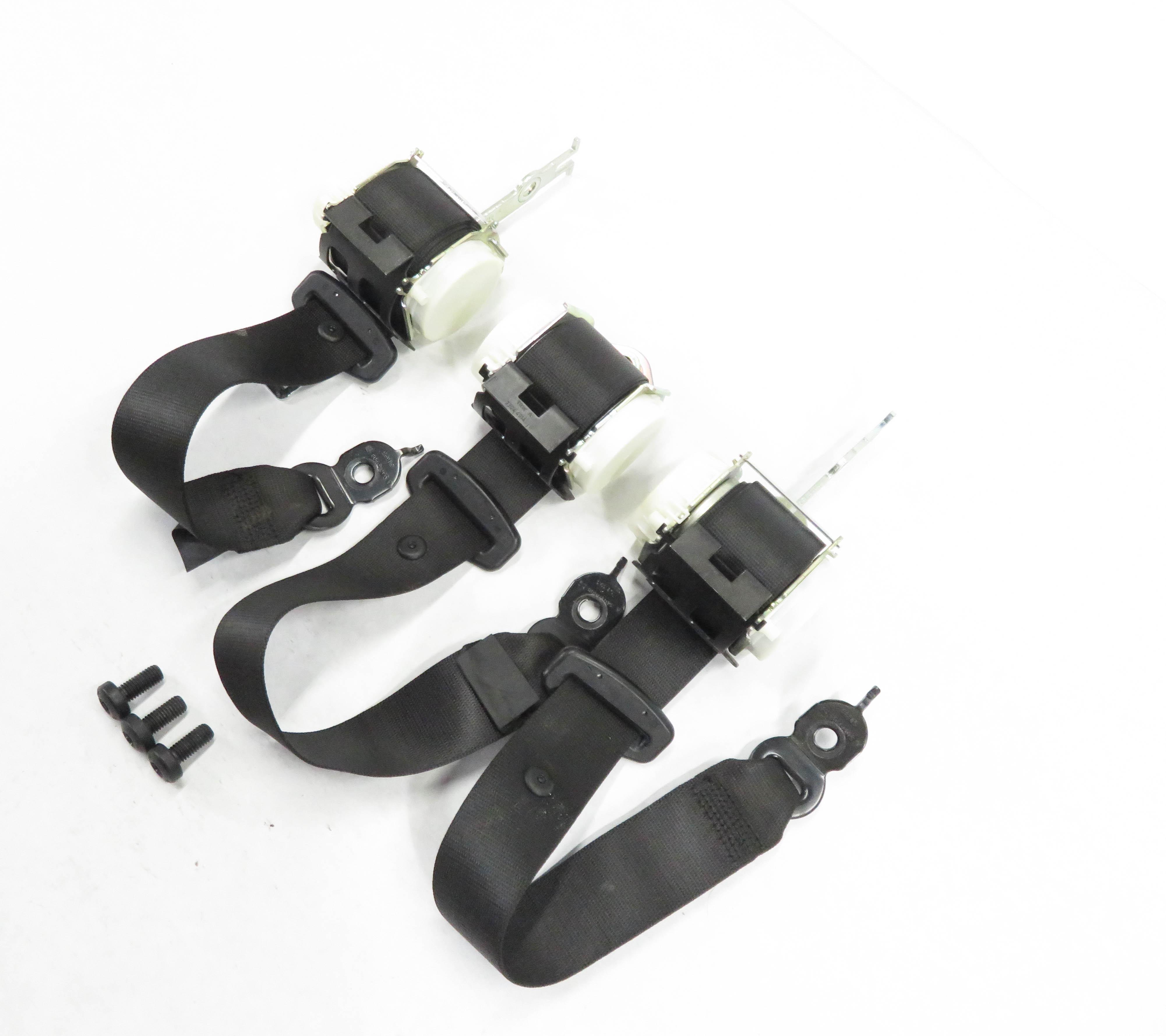 2011 BMW 550i (F10) REAR LEFT / CENTER / RIGHT - SEATBELT RETRACTOR SET (BLACK) — exact item pictured