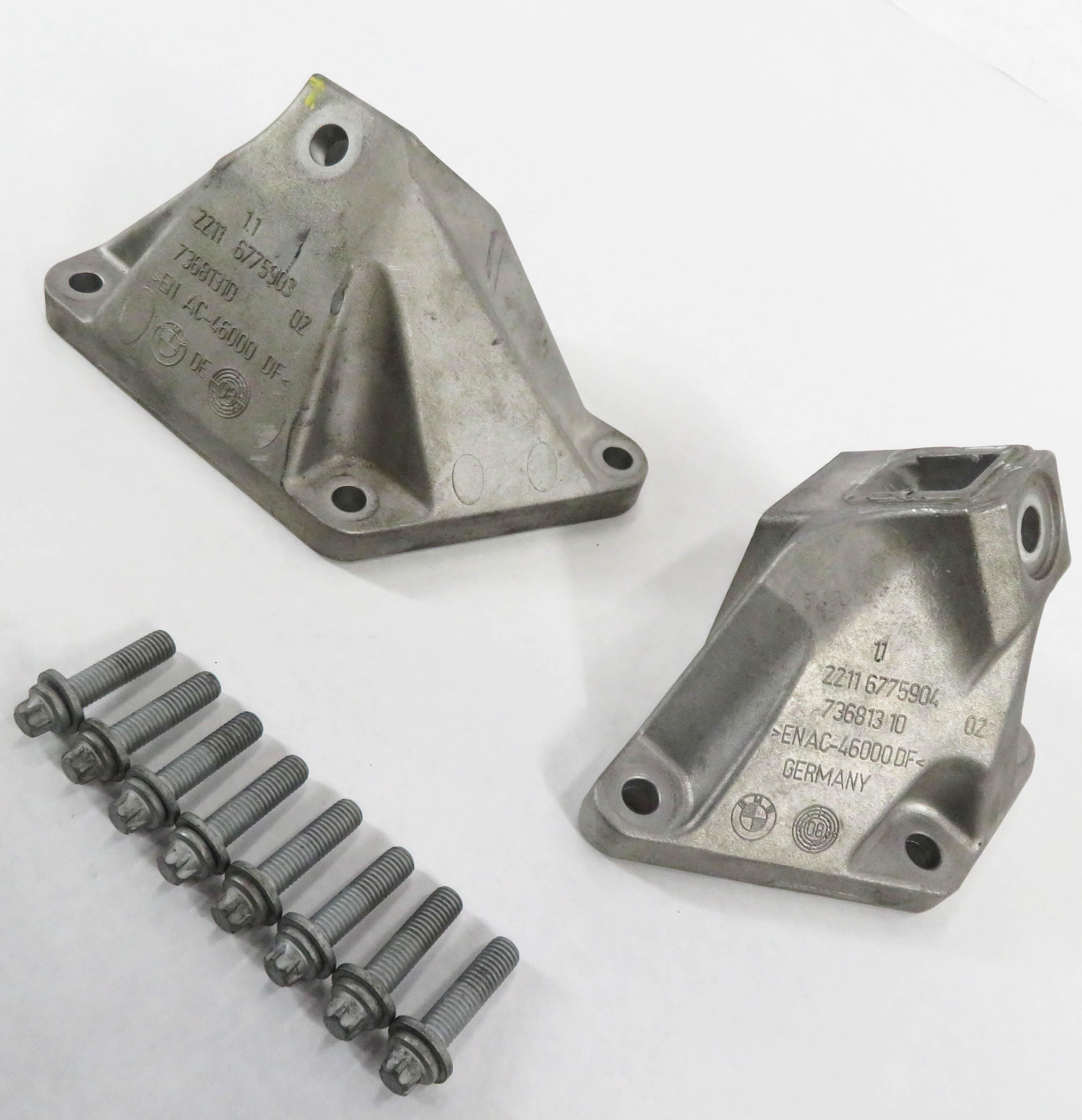 2009 BMW 750i (F01) 4.4L N63 TWIN TURBO - LEFT & RIGHT ENGINE BRACKET SET-2 — exact item pictured