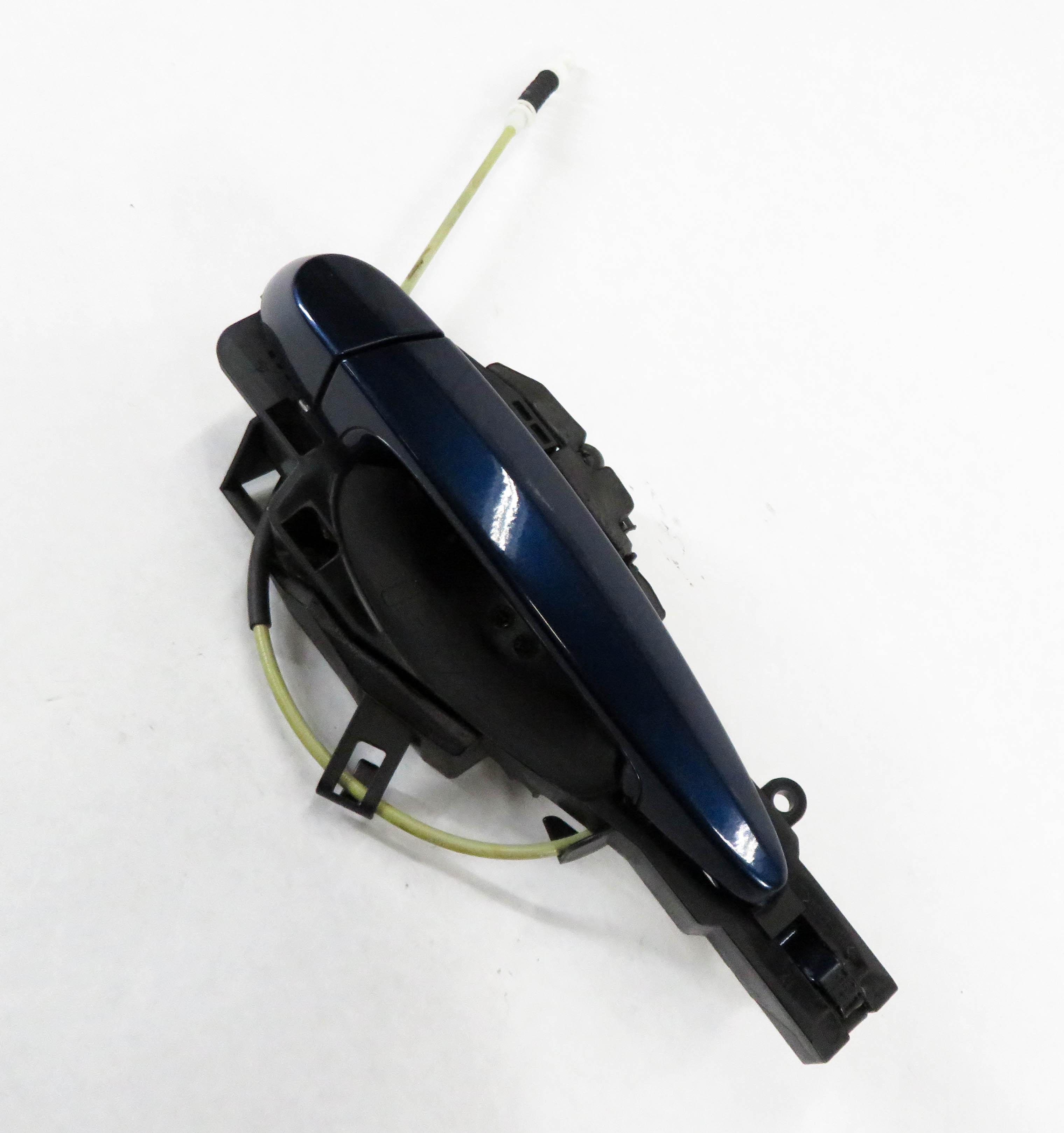 08-14 BMW X3 X5 X5M X6 X6M (E70 E71 F25) LEFT SIDE REAR DOOR HANDLE (BLUE A76) — exact item pictured