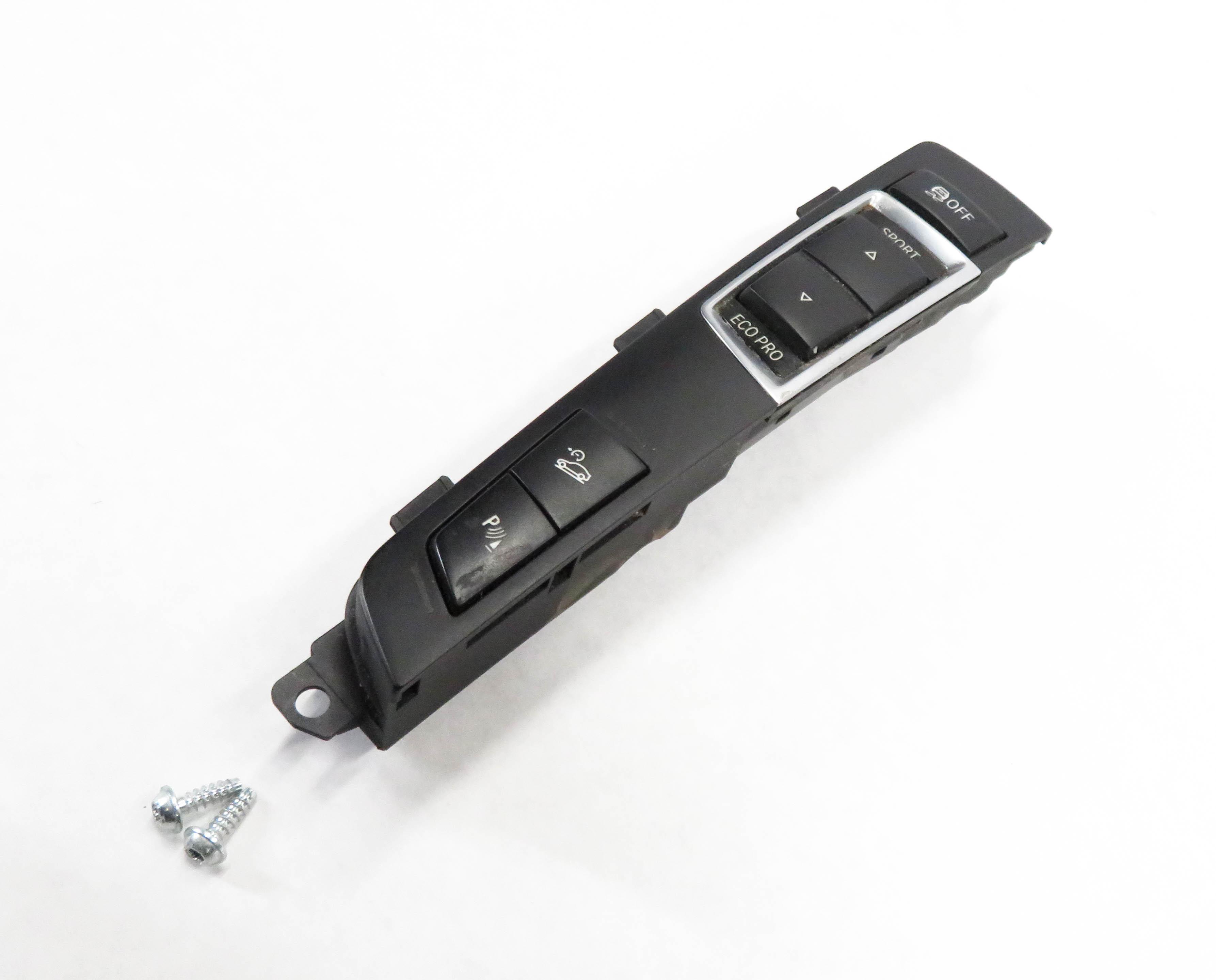2013 BMW X3 (F25) FRONT CONSOLE SHIFTER TRIM ECO HILL DESCENT PDC SWITCH PANEL — exact item pictured