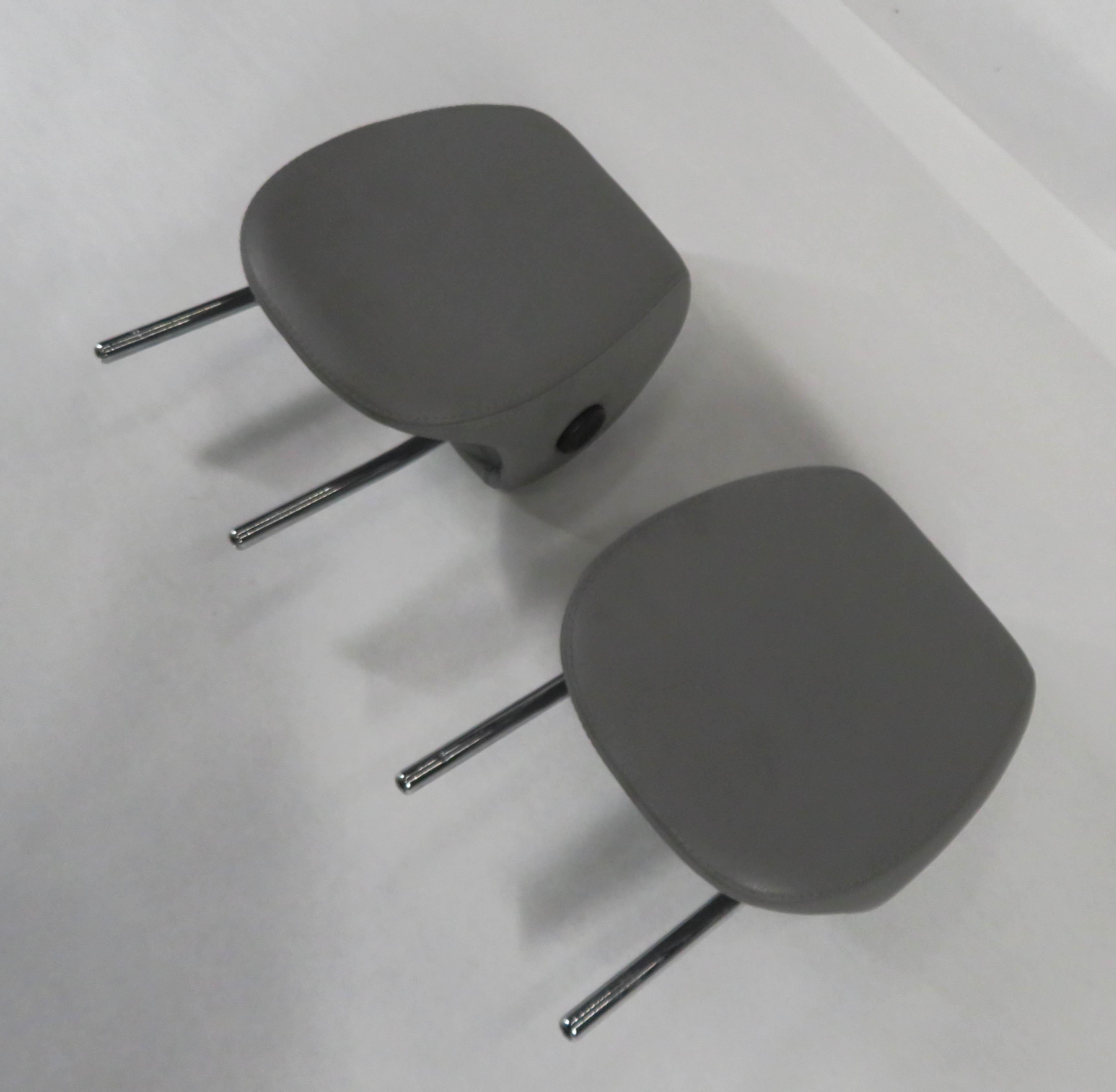 2008 PORSCHE CAYENNE (957) FRONT LEFT & RIGHT (GRAY LEATHER) HEADREST SET-2 — exact item pictured
