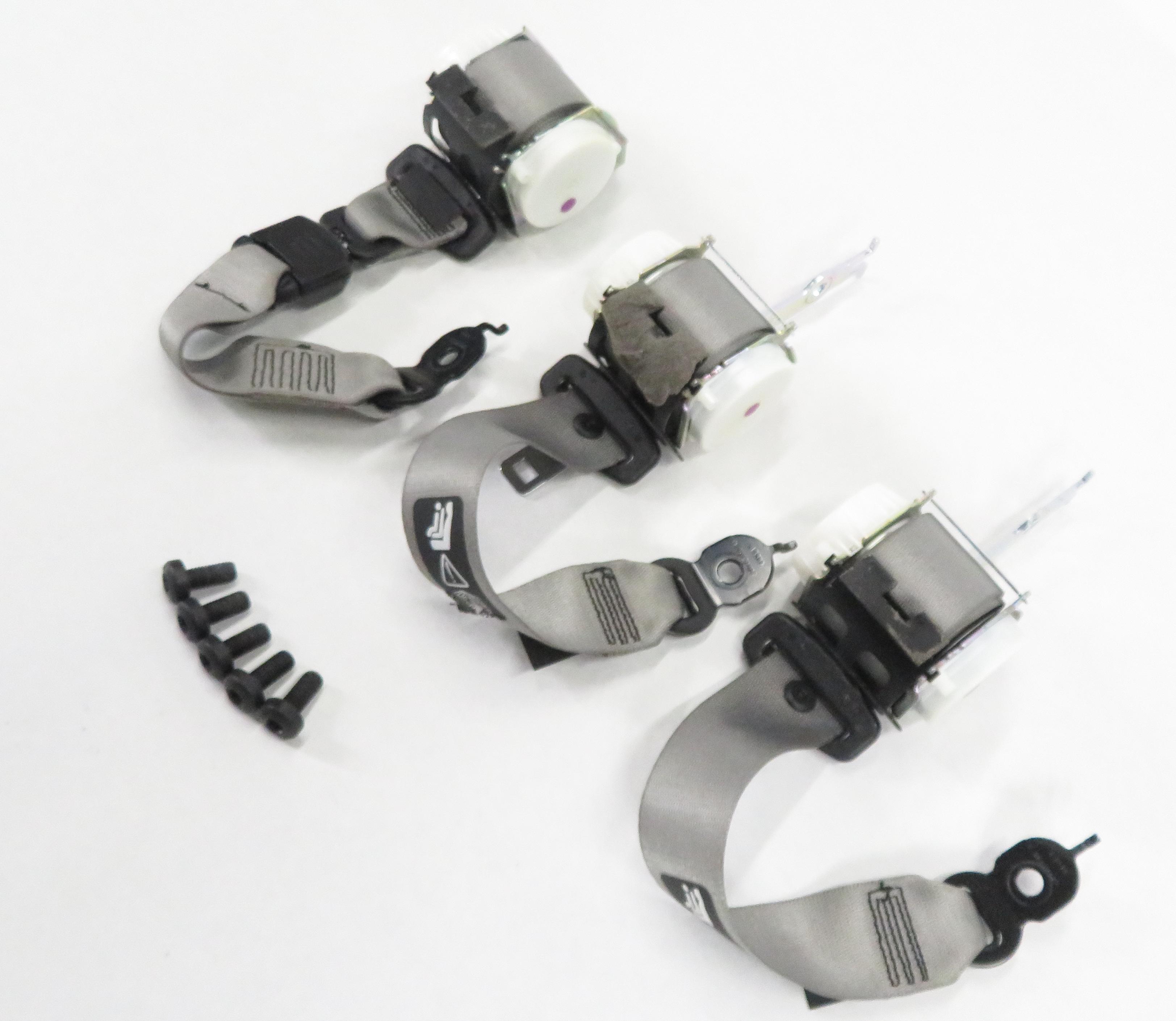2011 BMW 550i (F10) REAR - LEFT / CENTER / RIGHT - SEATBELT RETRACTOR SET (GRAY) — exact item pictured