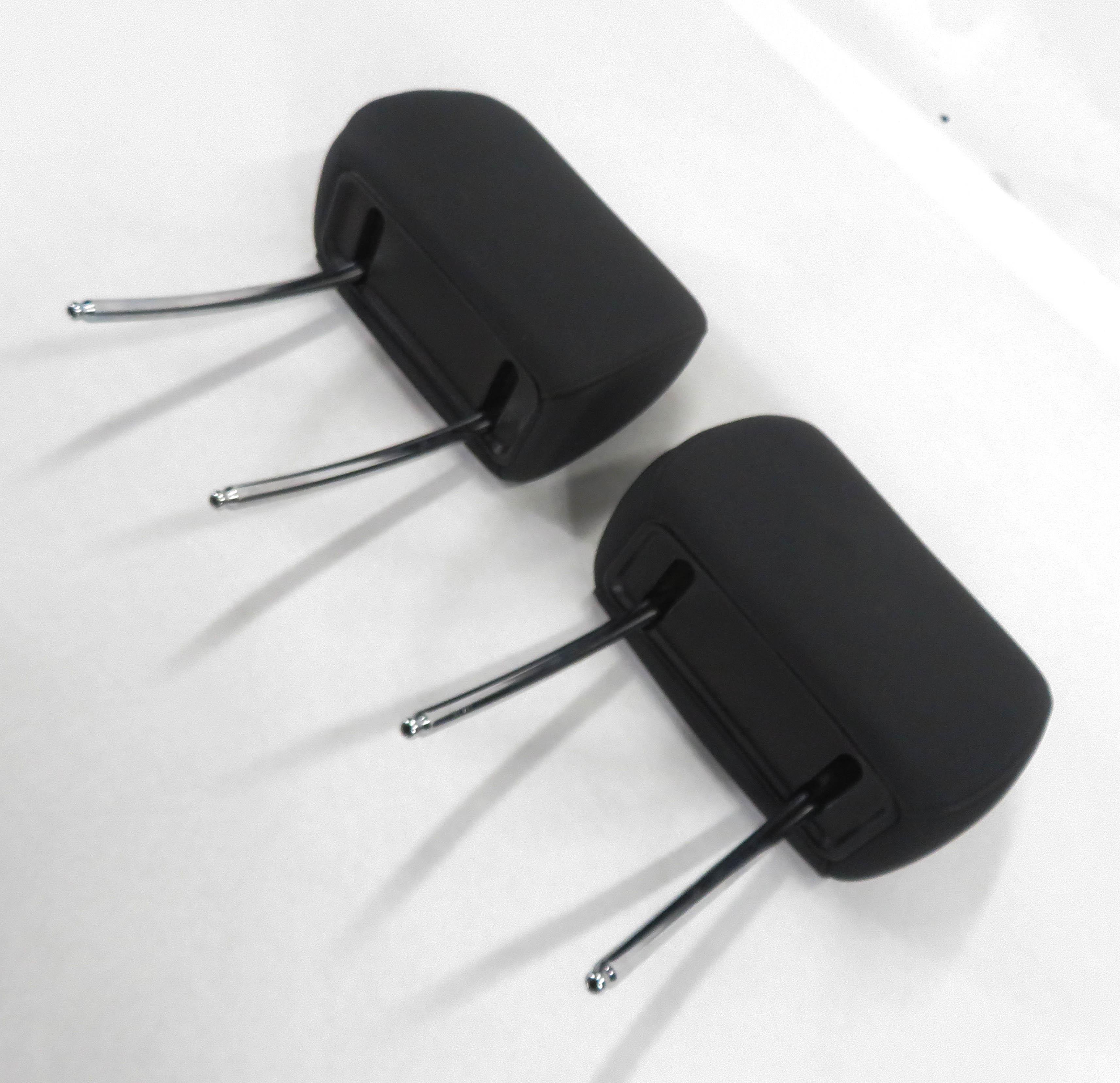 2007 BMW X5 (E70) FRONT LEFT & RIGHT (BLACK LEATHER) HEADREST SET-2 — exact item pictured