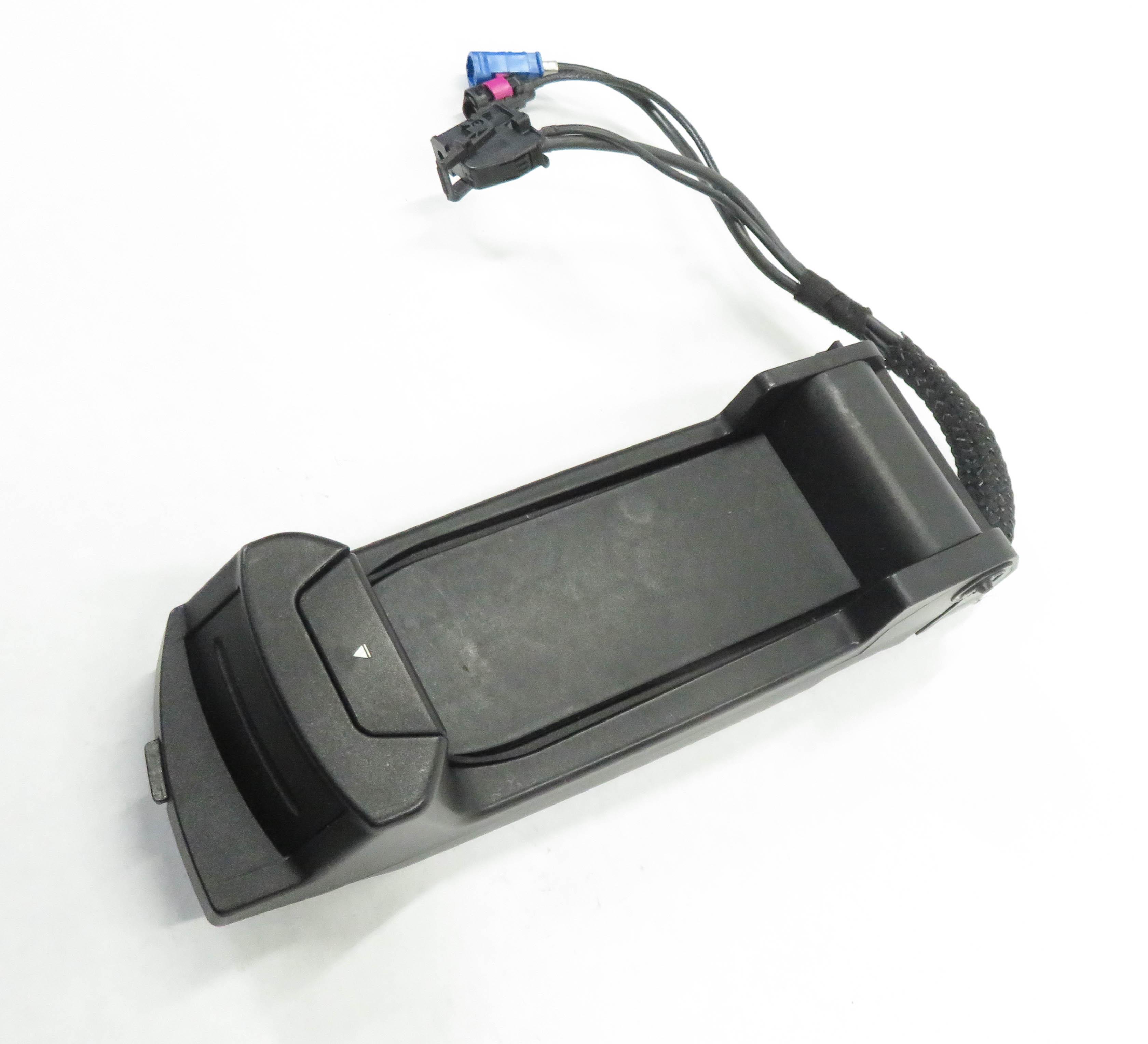 2011 BMW 750i (F01) CENTER CONSOLE SNAP IN PHONE CRADLE HOUSING CHARGER — exact item pictured