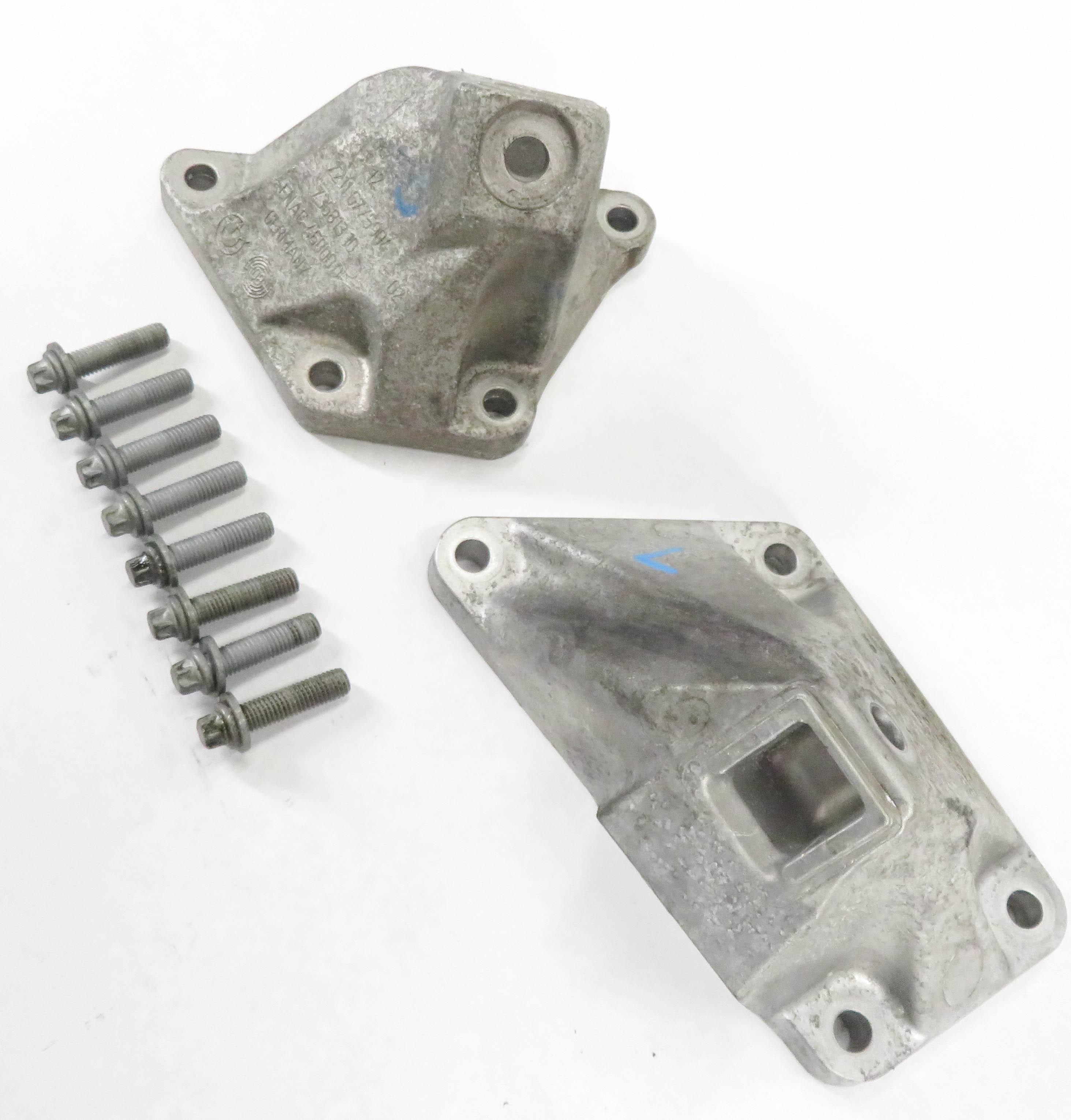 2011 BMW 750i (F01) 4.4L N63 TWIN TURBO MOTOR - LEFT & RIGHT ENGINE BRACKET SET — exact item pictured