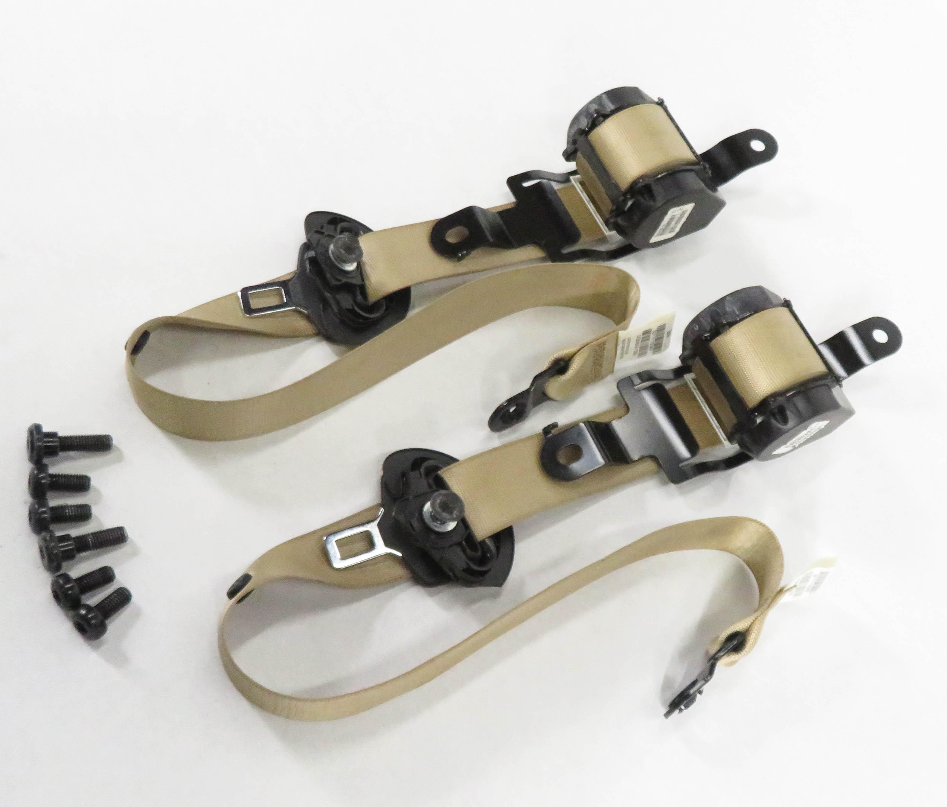 2011 BMW X5 (E70) REAR 2nd SECOND ROW SEAT SEATBELT RETRACTOR SET-2 (BEIGE) — exact item pictured