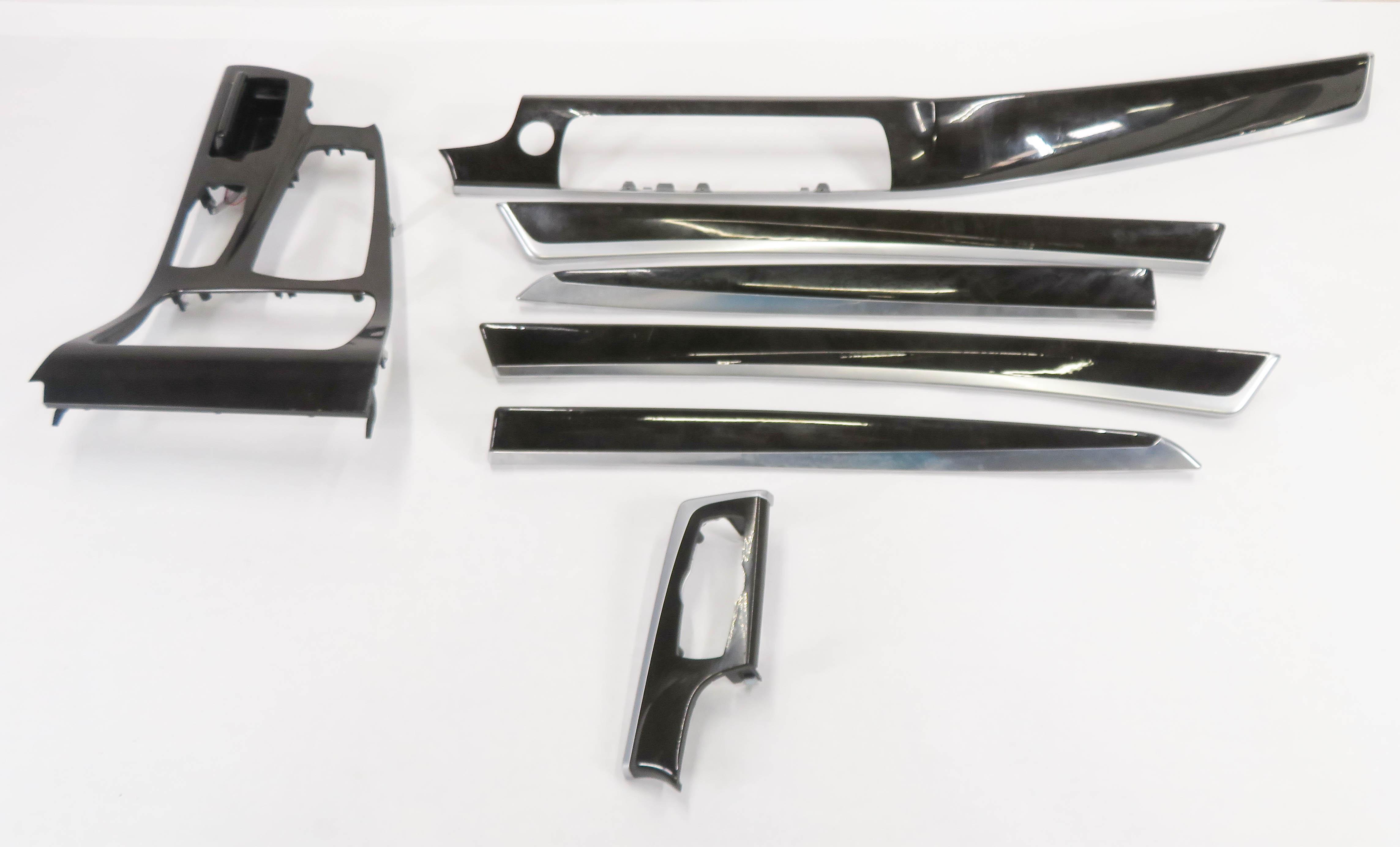 2011 BMW 535i (F10) DASH DOOR CONSOLE (FINE ASH GRAIN) WOOD TRIM PANEL SET-7 — exact item pictured