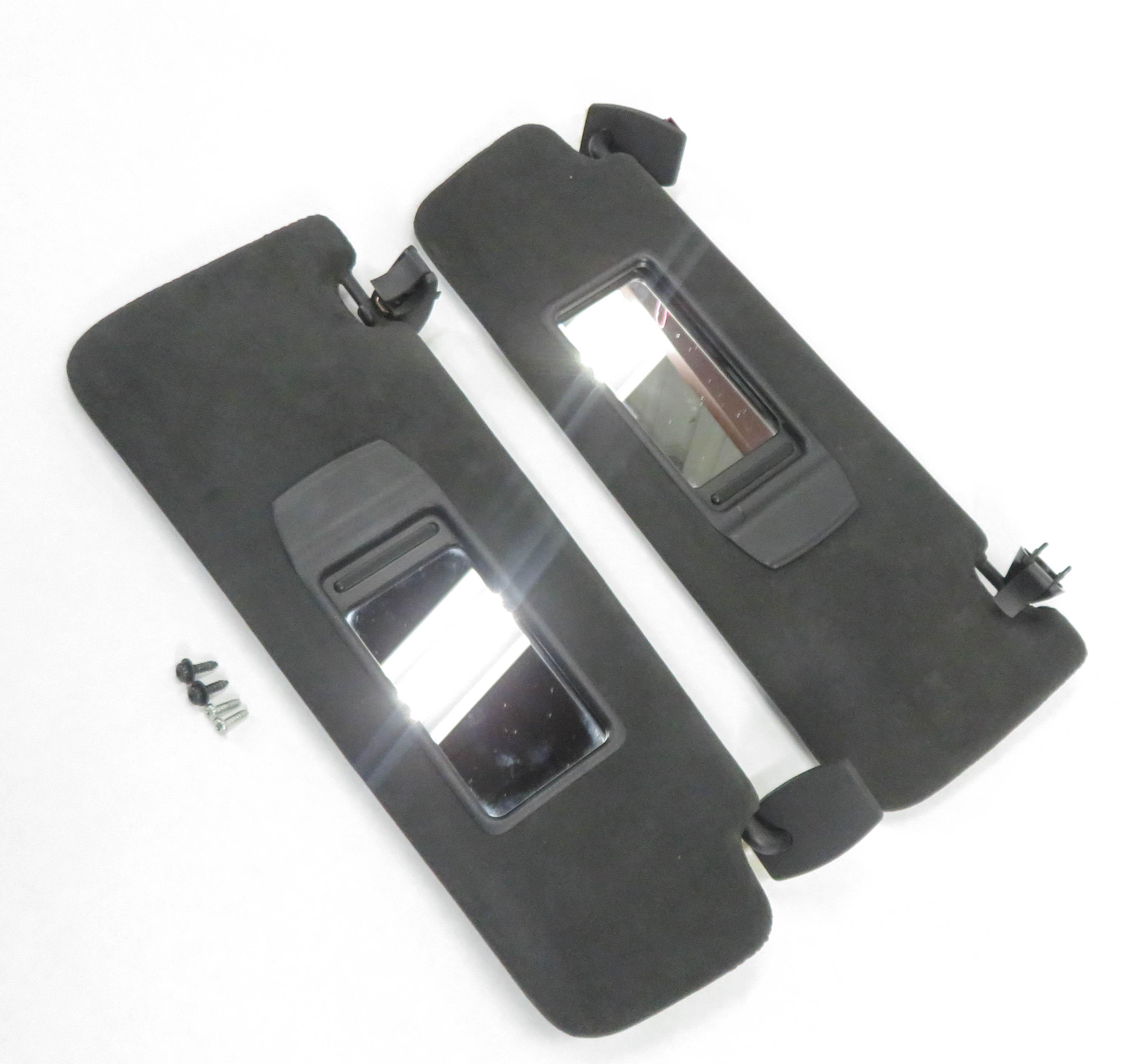2009-2015 BMW 740i 750i 760i B7 (F01) LEFT & RIGHT SUN VISOR SET (BLACK SUEDE) — exact item pictured