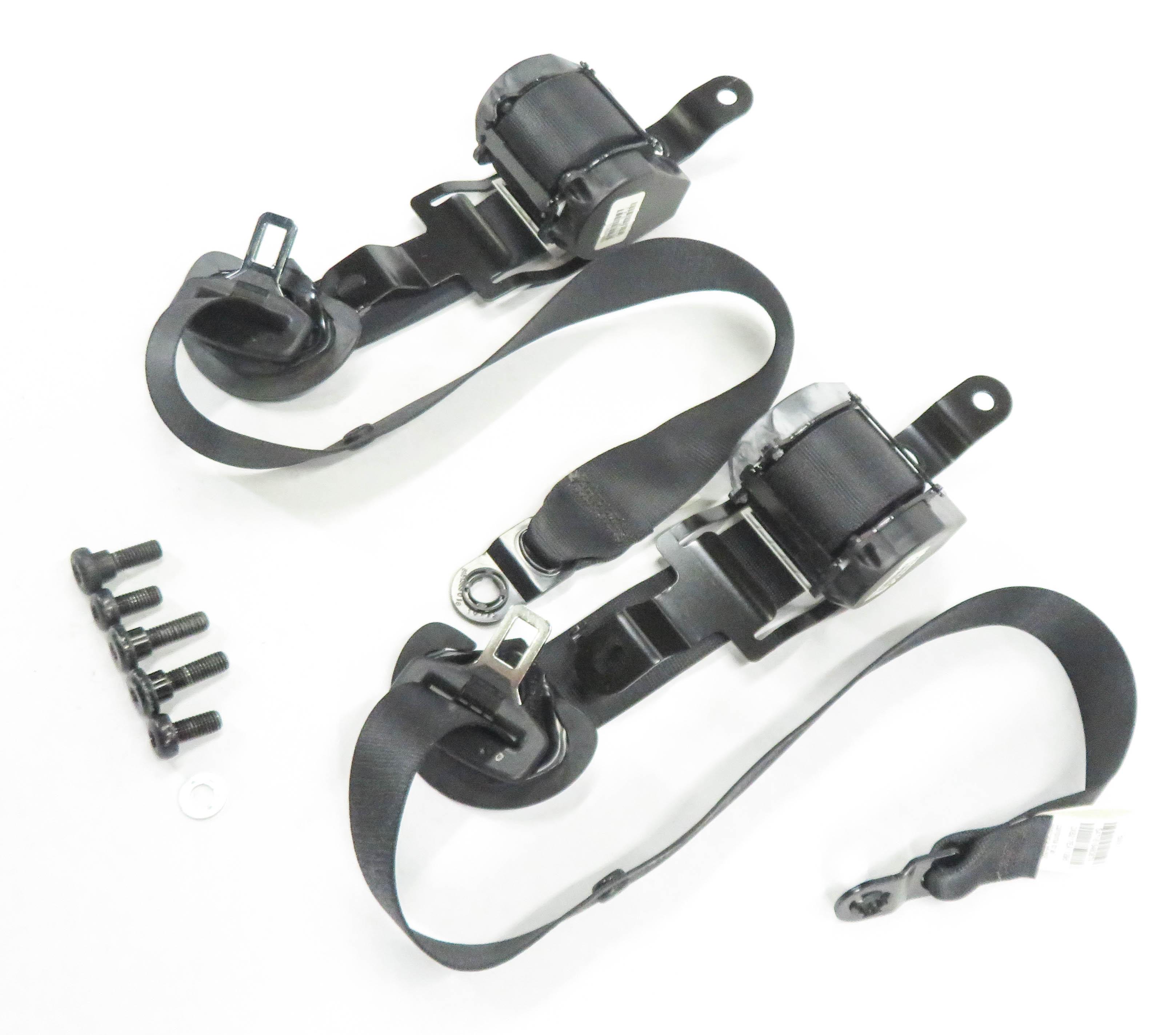 11 BMW X5 (E70) LEFT & RIGHT REAR 2nd SECOND ROW SEATBELT RETRACTOR SET (BLACK) — exact item pictured