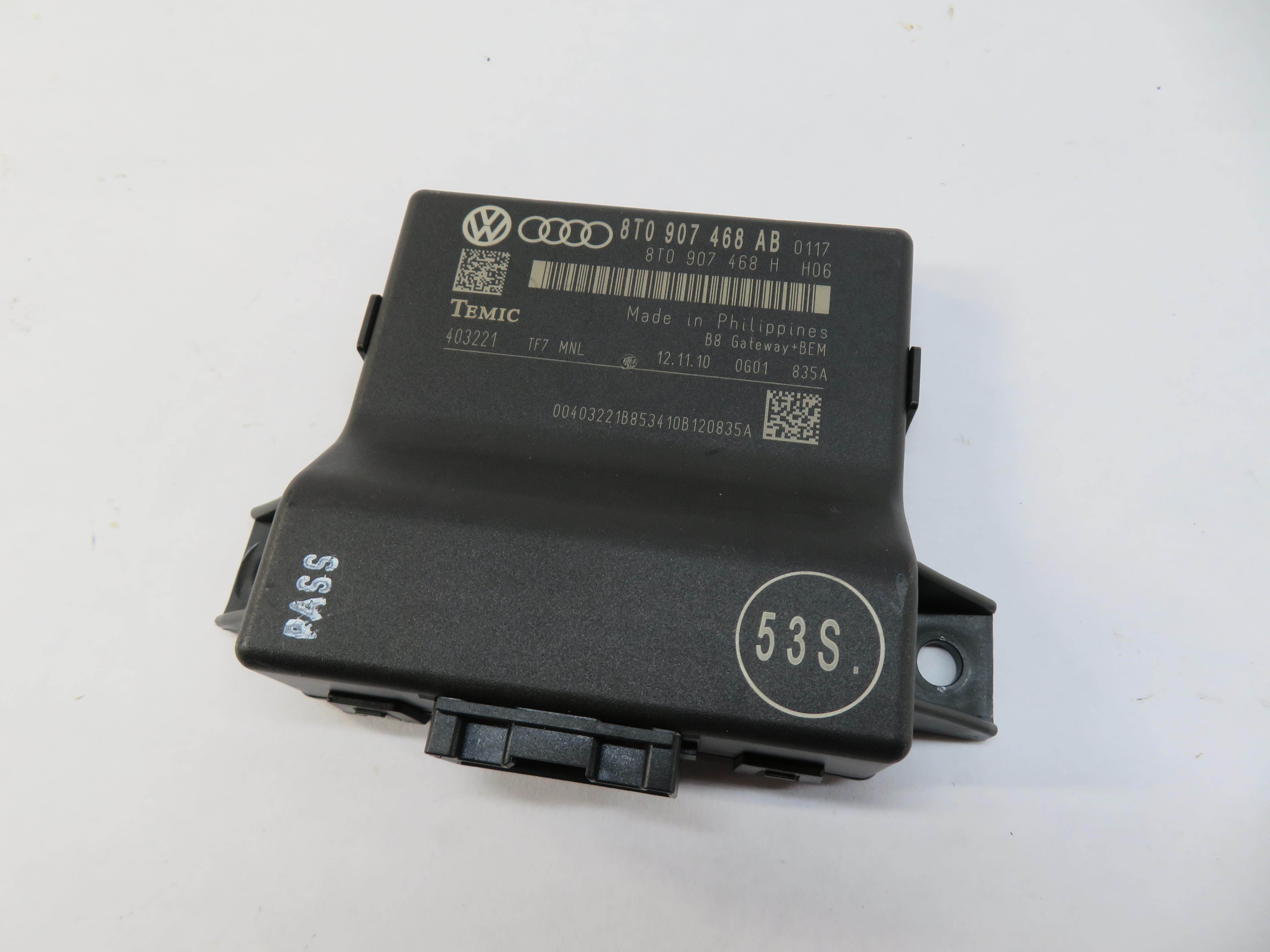 2011 AUDI A5 S5 (B8 8T) CENTRAL GATEWAY CONTROL MODULE — exact item pictured