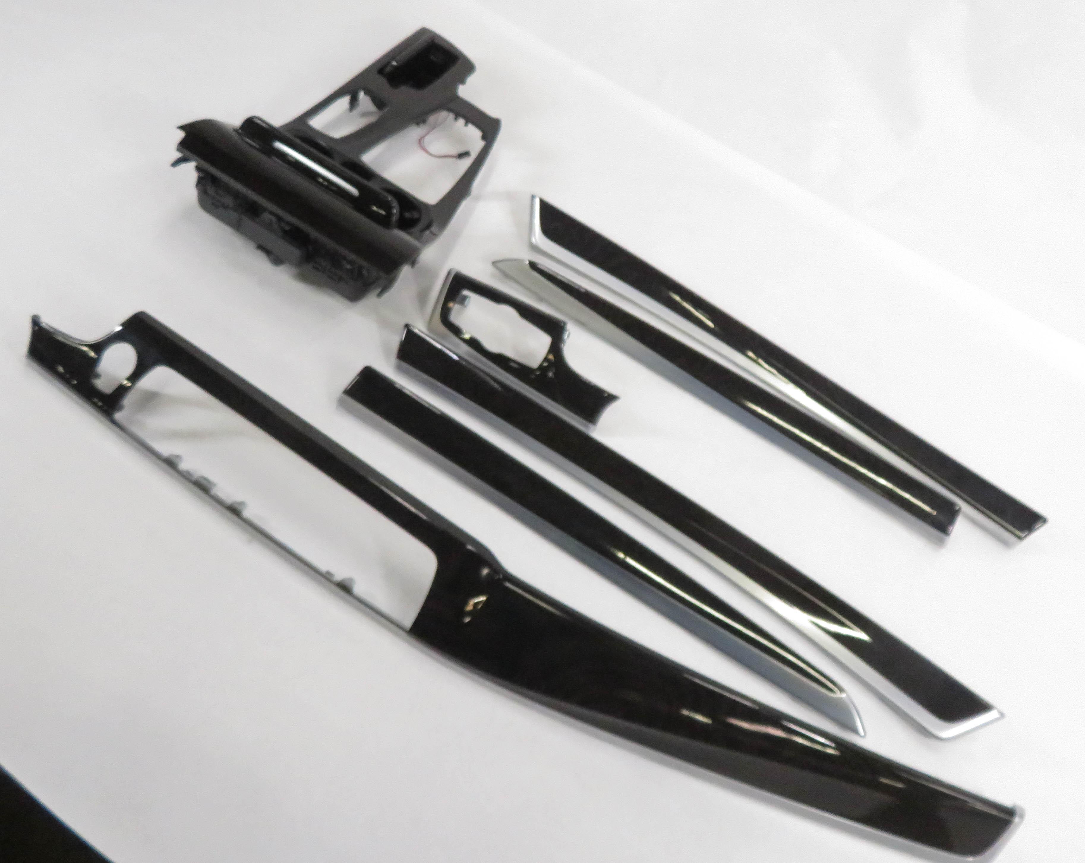 2012 BMW 528i (F10) DASH DOOR CONSOLE (FINE ASH GRAIN) WOOD TRIM SET-7 — exact item pictured