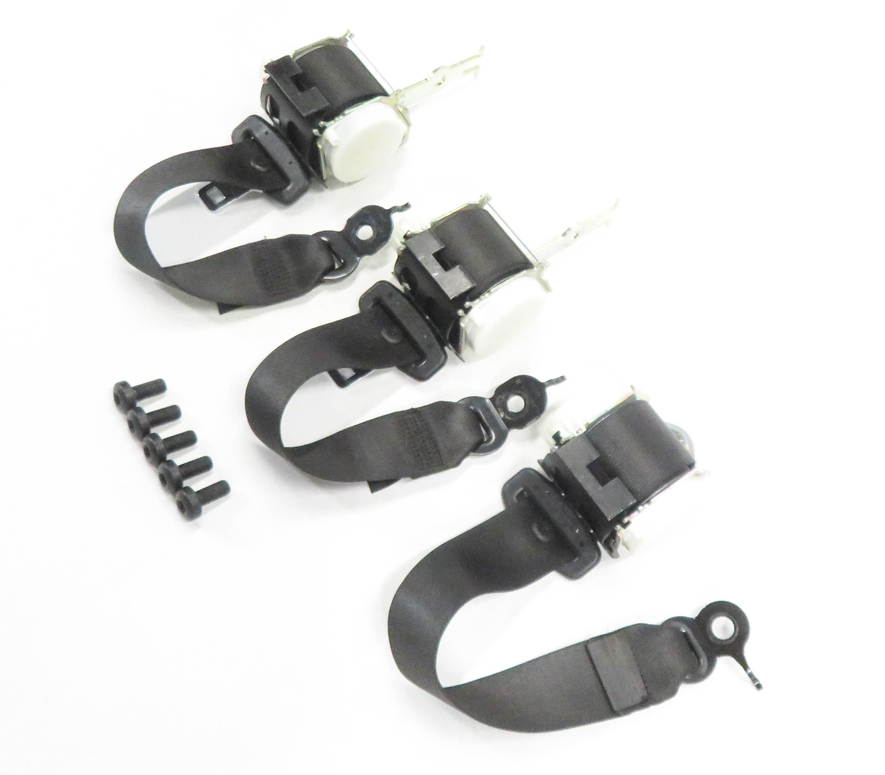 2012 BMW 740i (F01) REAR SEATBELT BUCKLE RETRACTOR SET-3 (BLACK) — exact item pictured