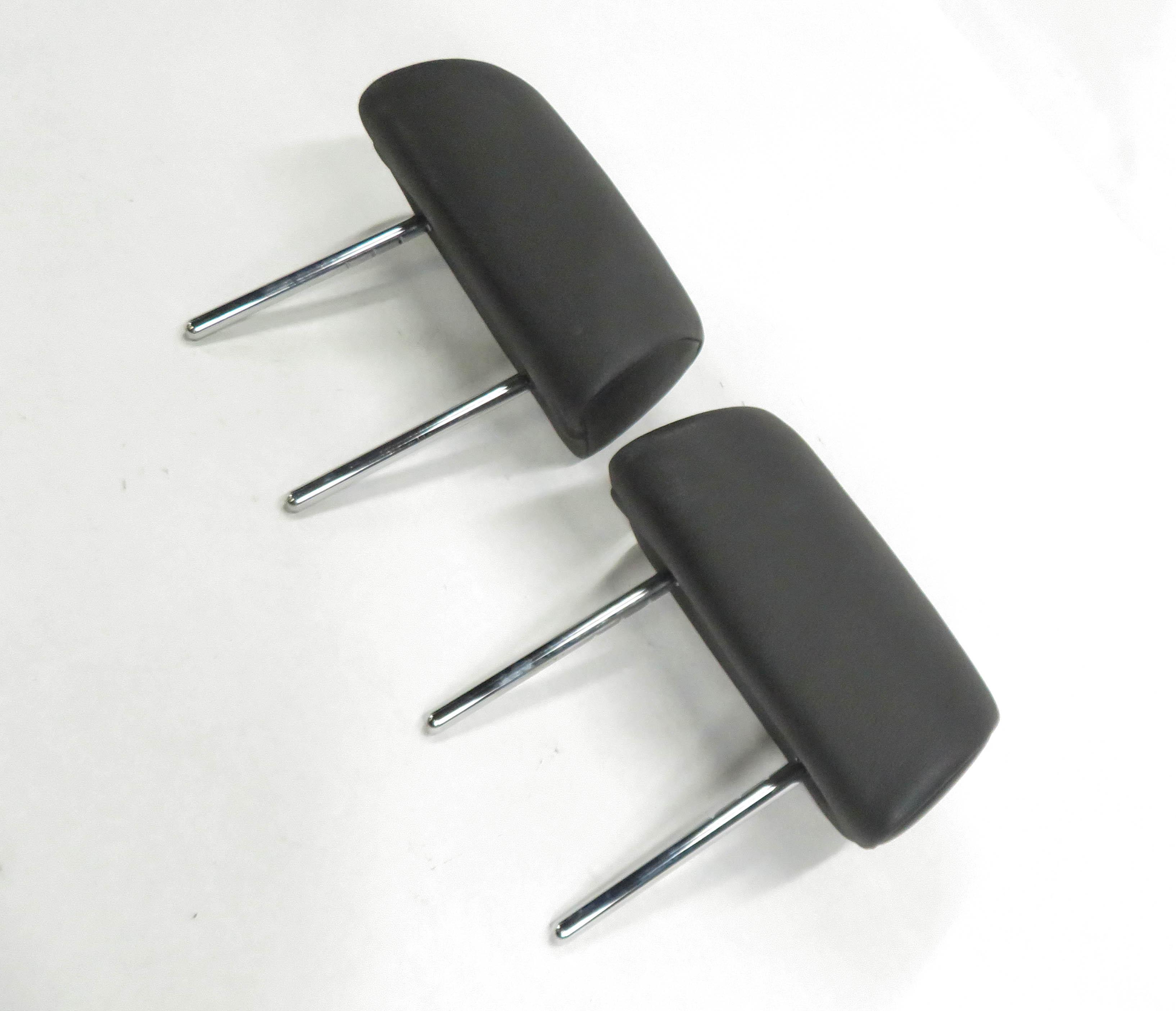 09 BMW X5 (E70) LEFT & RIGHT REAR 2nd SECOND ROW (BLACK LEATHER) HEADREST SET-2 — exact item pictured