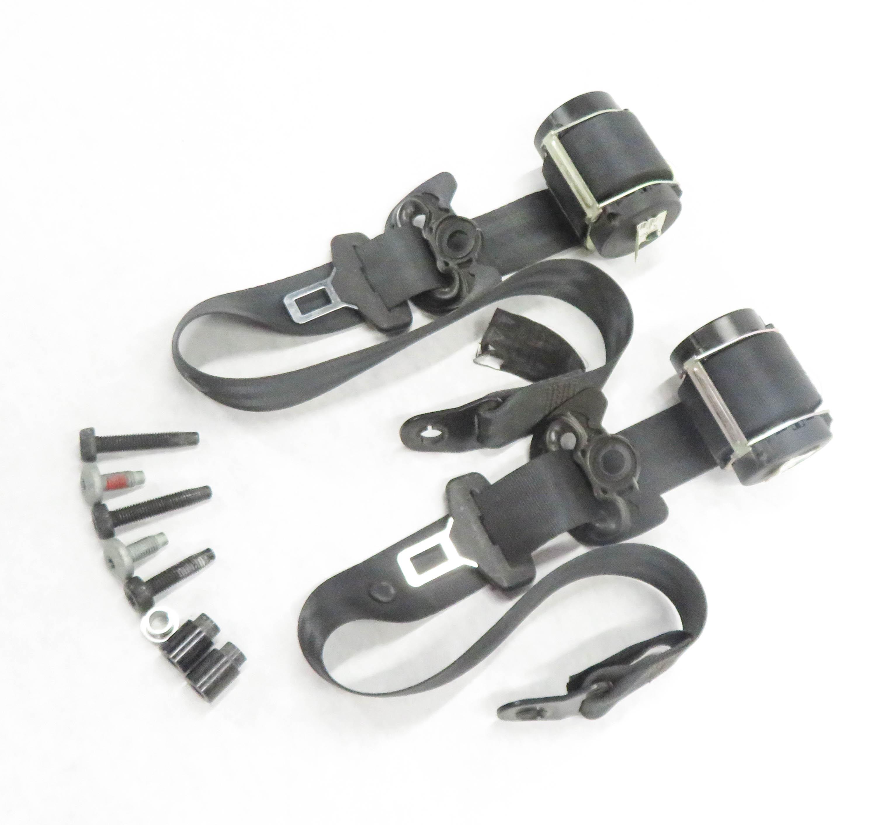 2011 LAND ROVER LR4 - LEFT & RIGHT REAR 2nd ROW SEATBELT RETRACTOR SET-2 (BLACK) — exact item pictured