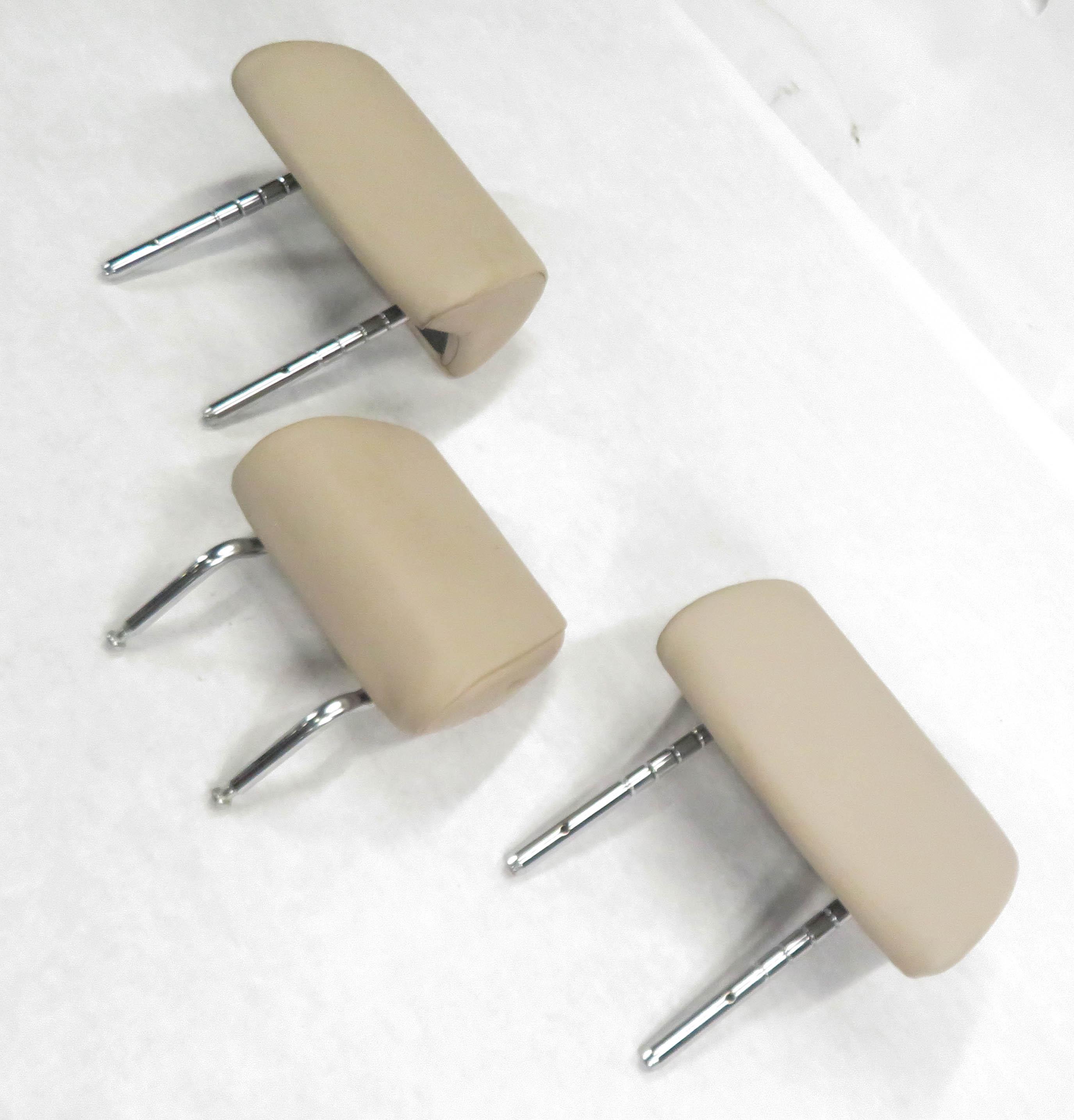 2010 BMW 750i (F01) REAR - LEFT / CENTER / RIGHT (OYSTER LEATHER) HEADREST SET-3 — exact item pictured