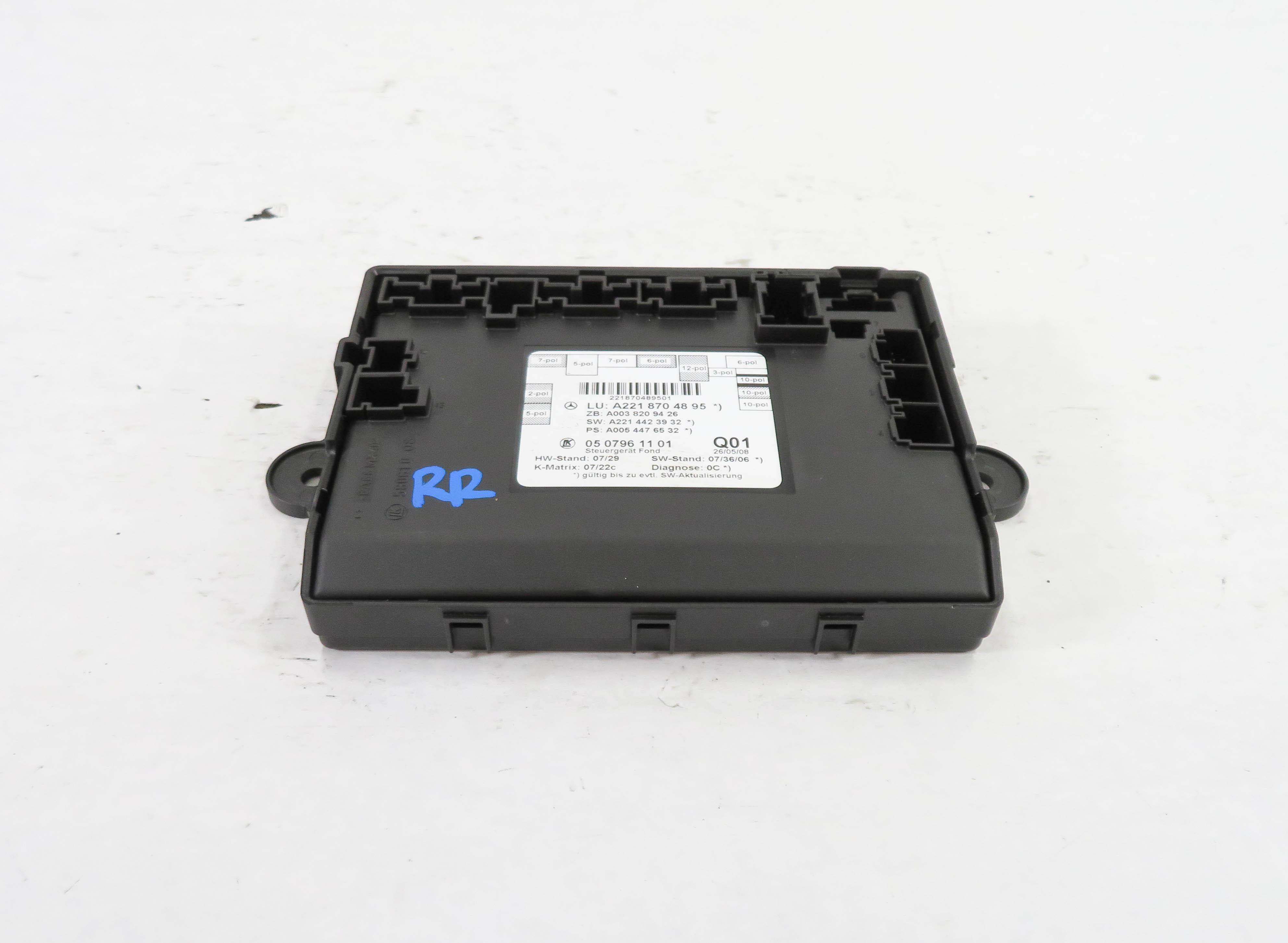 2009 MERCEDES BENZ S550 (W221) RIGHT SIDE REAR DOOR CONTROL MODULE — exact item pictured
