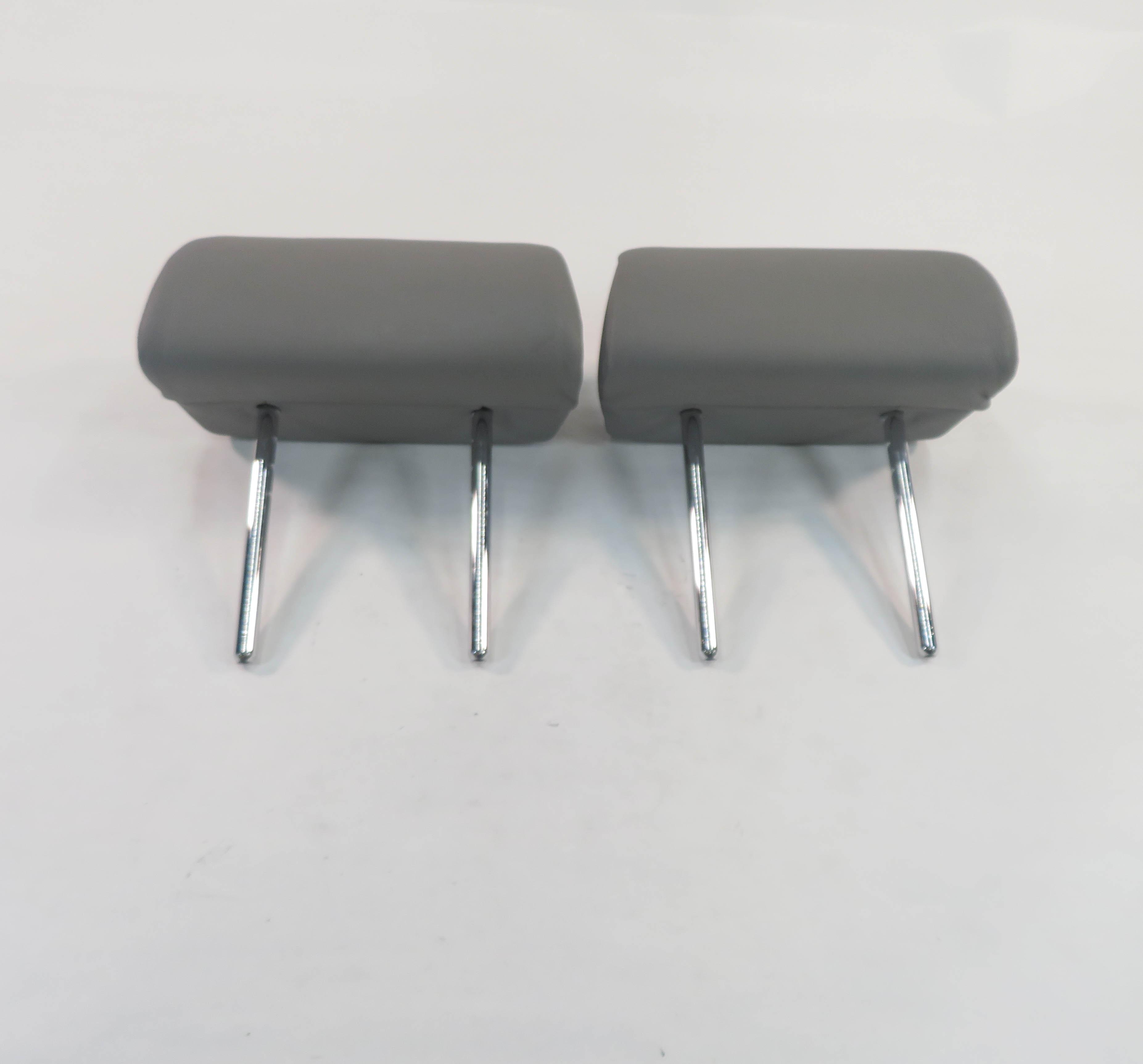 2007 BMW X5 (E70) REAR - LEFT & RIGHT SEAT HEADREST SET-2 (GRAY LEATHER LUAD) — exact item pictured
