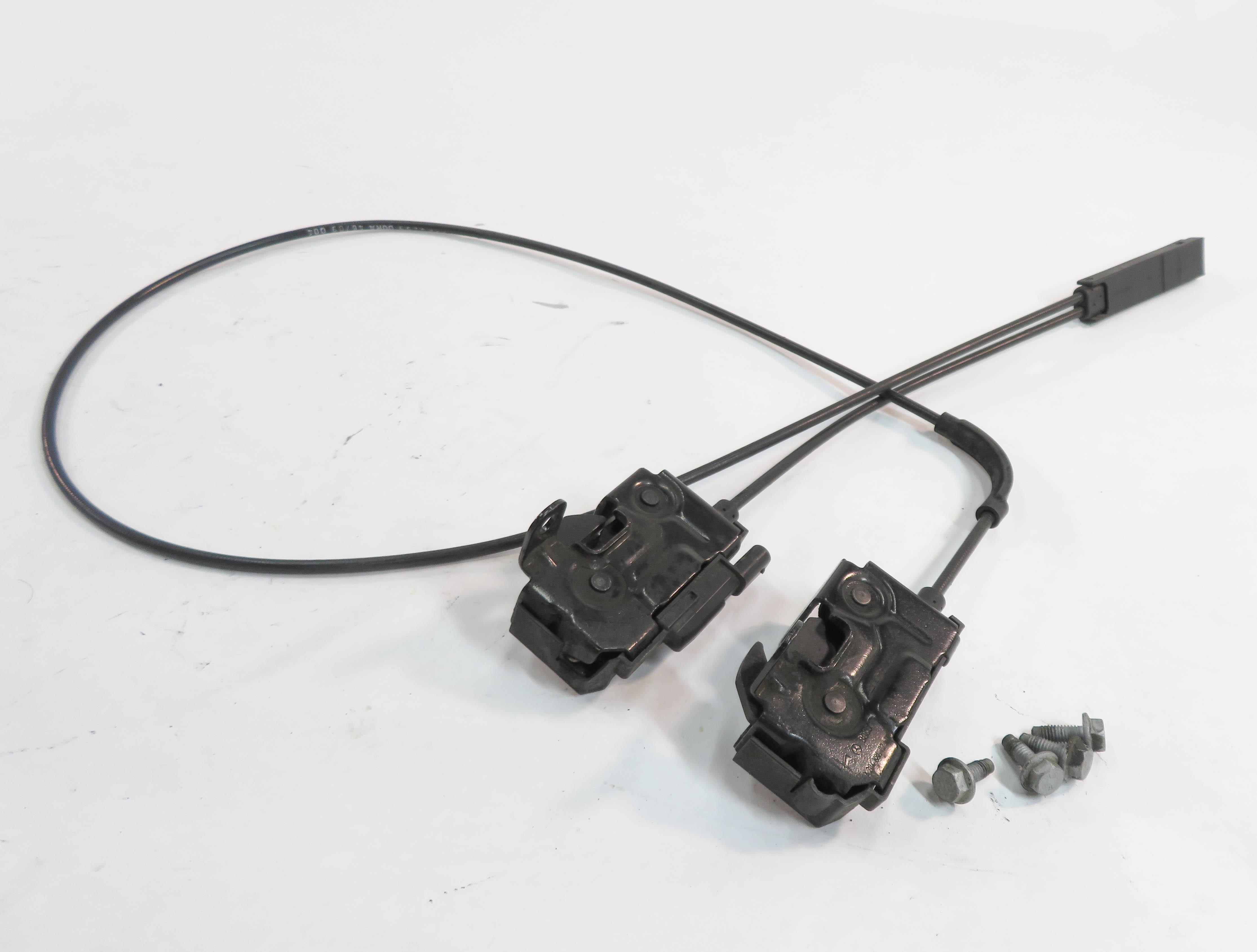 2010 MERCEDES BENZ E550 (C207) FRONT LOWER HOOD LOCK LATCH SET-2 w/ CABLE — exact item pictured
