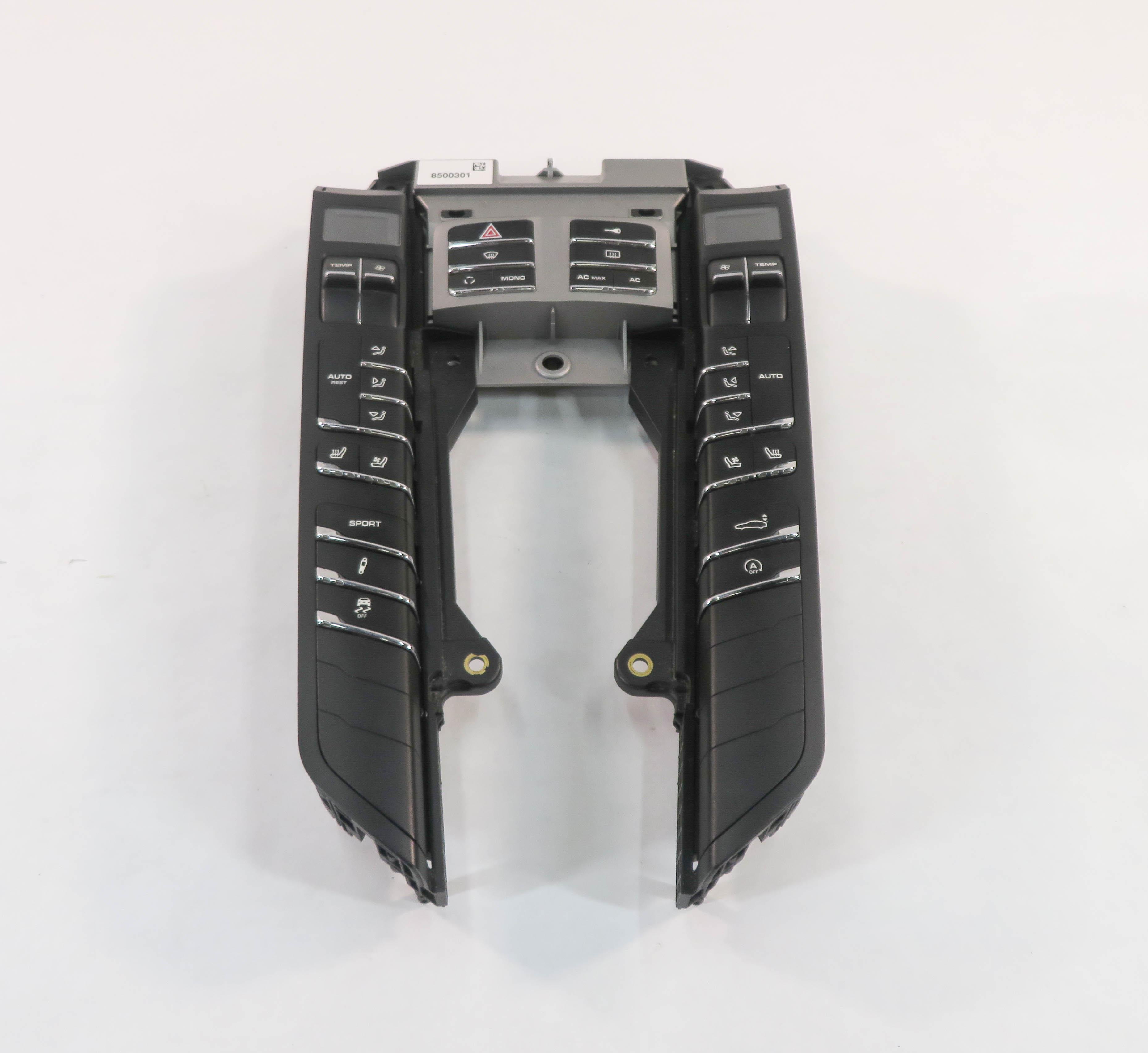 2010-2013 PORSCHE PANAMERA (970 G1) HEATER A/C SEAT TRACTION TRUNK SWITCH PANEL — exact item pictured