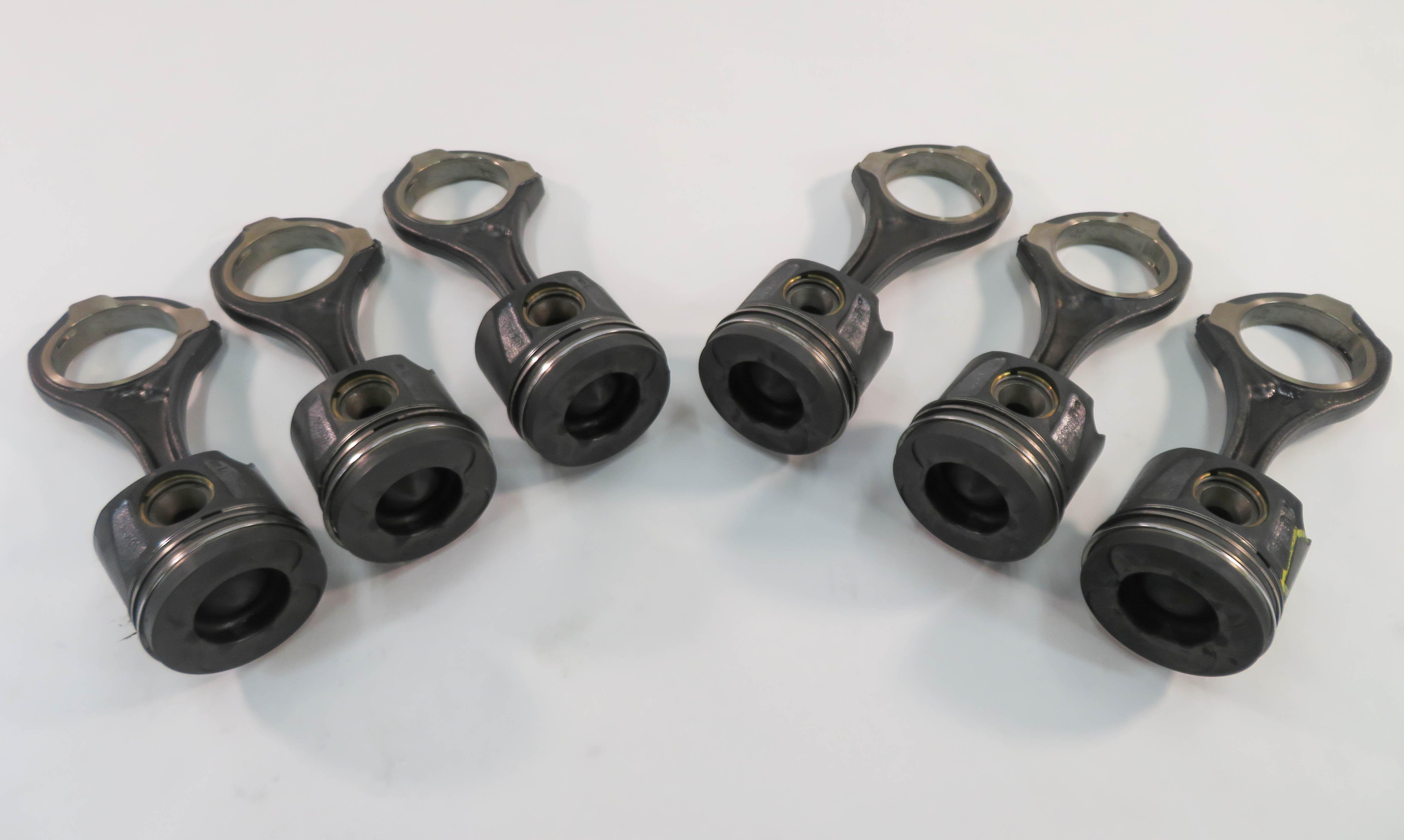 07-13 MB E320 E350 GL320 ML320 (W164 X164) 3.0L OM642 DIESEL PISTON & ROD SET-6 — exact item pictured