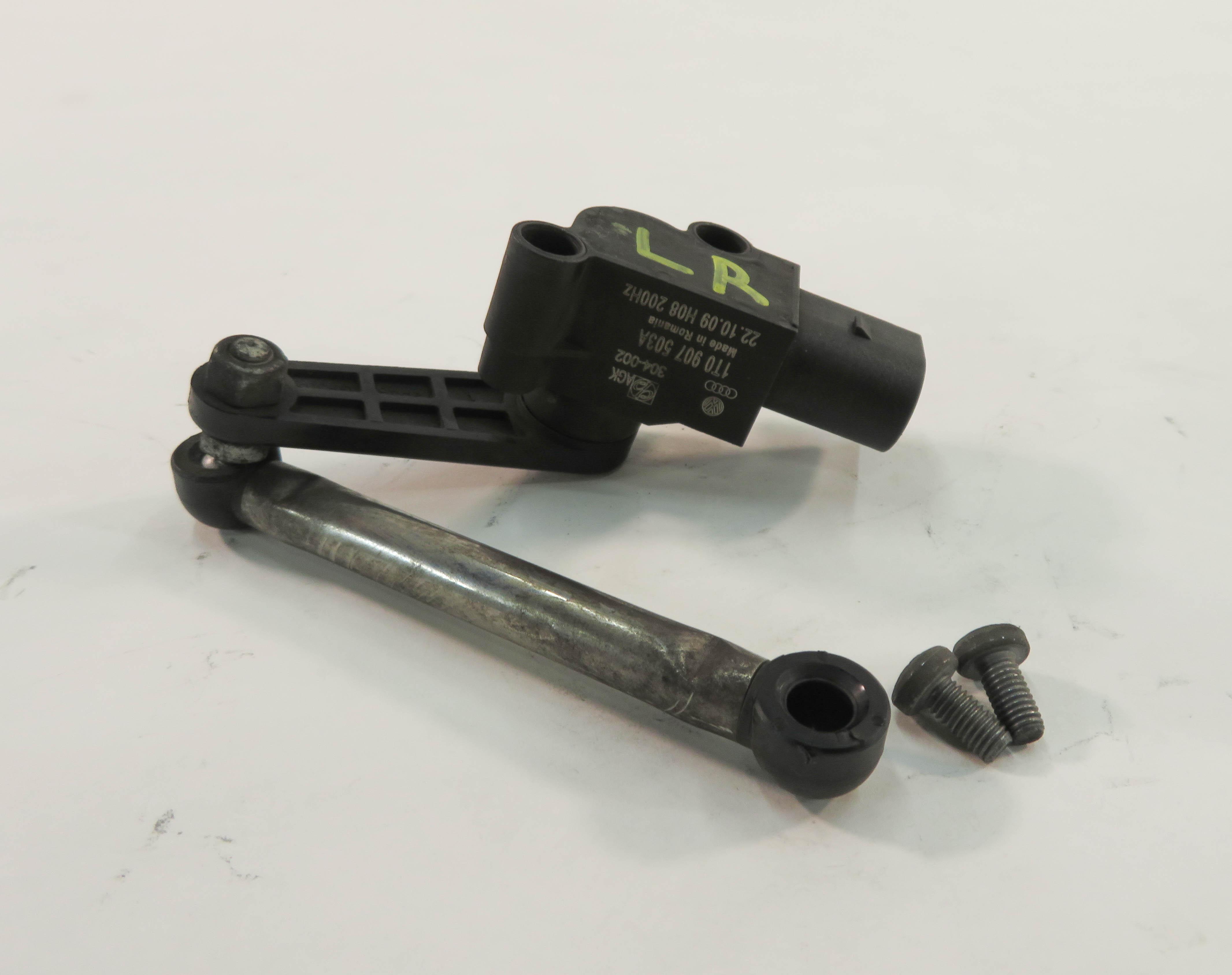 2010 AUDI A5 (B8 8T) LEFT DRIVER REAR SUSPENSION HEIGHT LEVEL SENSOR — exact item pictured
