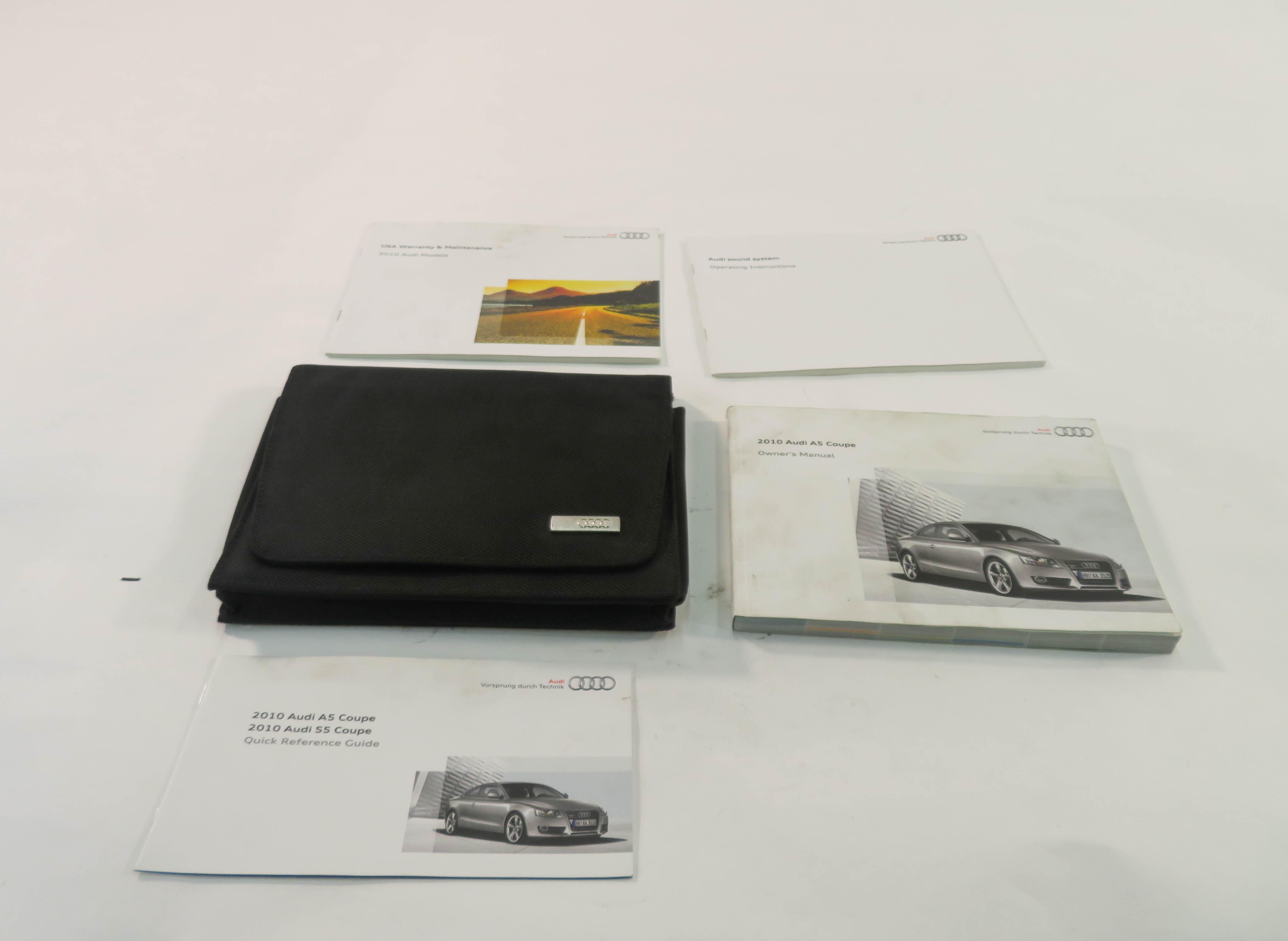2010 AUDI A5 (B8 8T) OWNERS MANUAL SERVICE GUIDE BOOK BOOKLET SET w/ CASE — exact item pictured