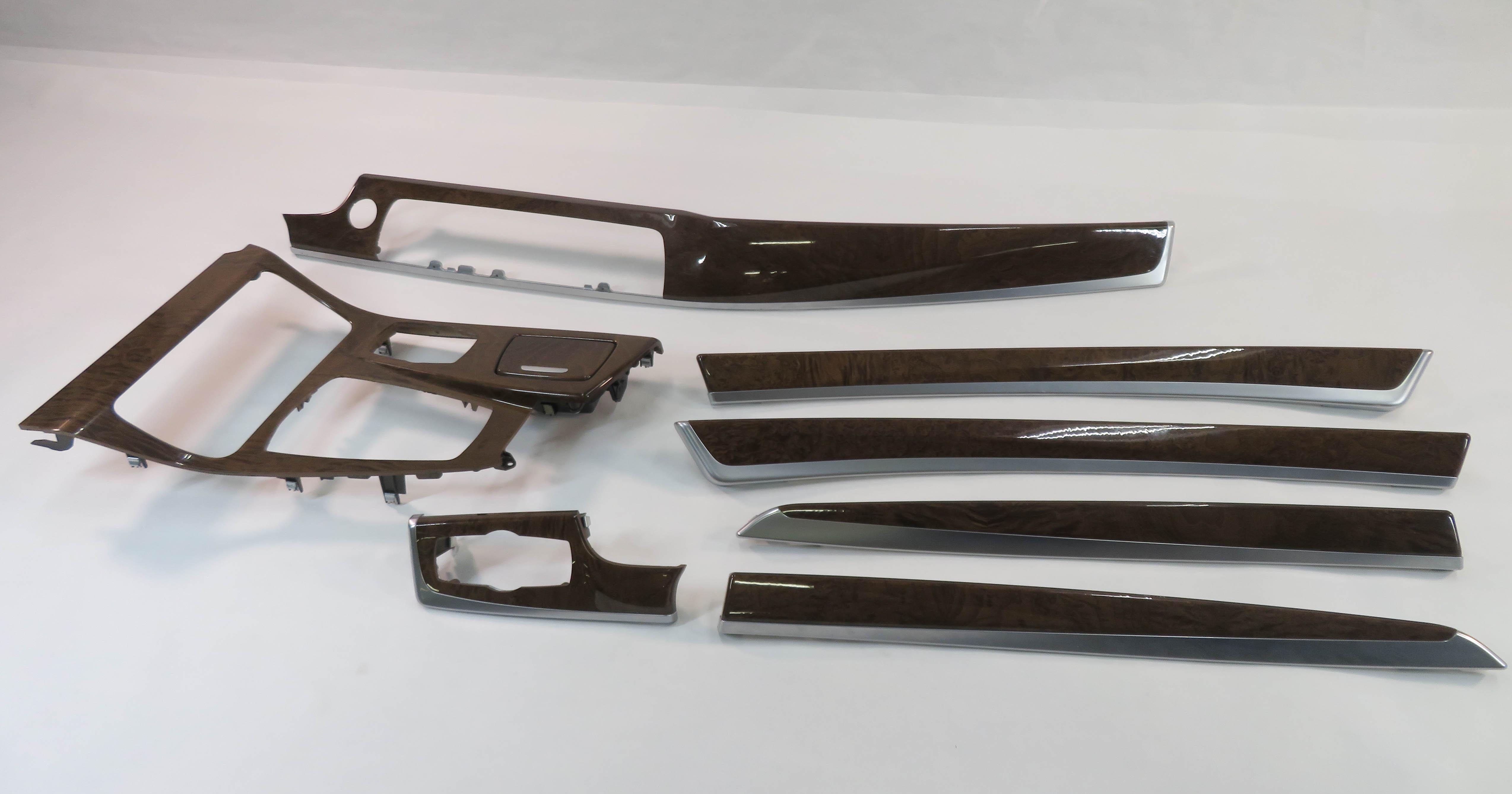 2011 BMW 535i (F10) INTERIOR DASH DOOR CONSOLE (ASH WOOD GRAIN) TRIM SET-7 — exact item pictured